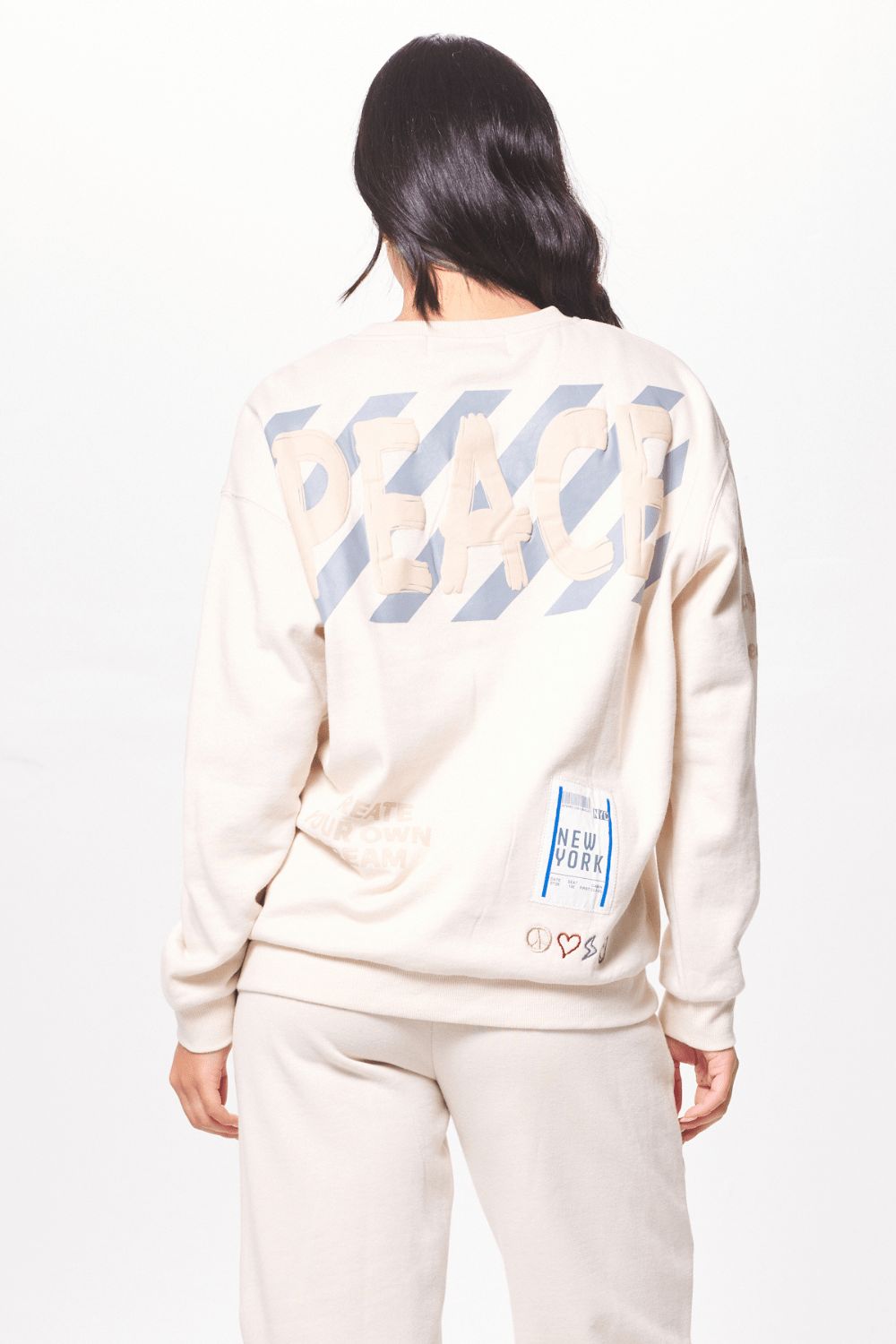 Coconut White & Multi Surfwash Fleece Crewneck w/ Graffiti sold by Vintage Havana product image thumbnail 2