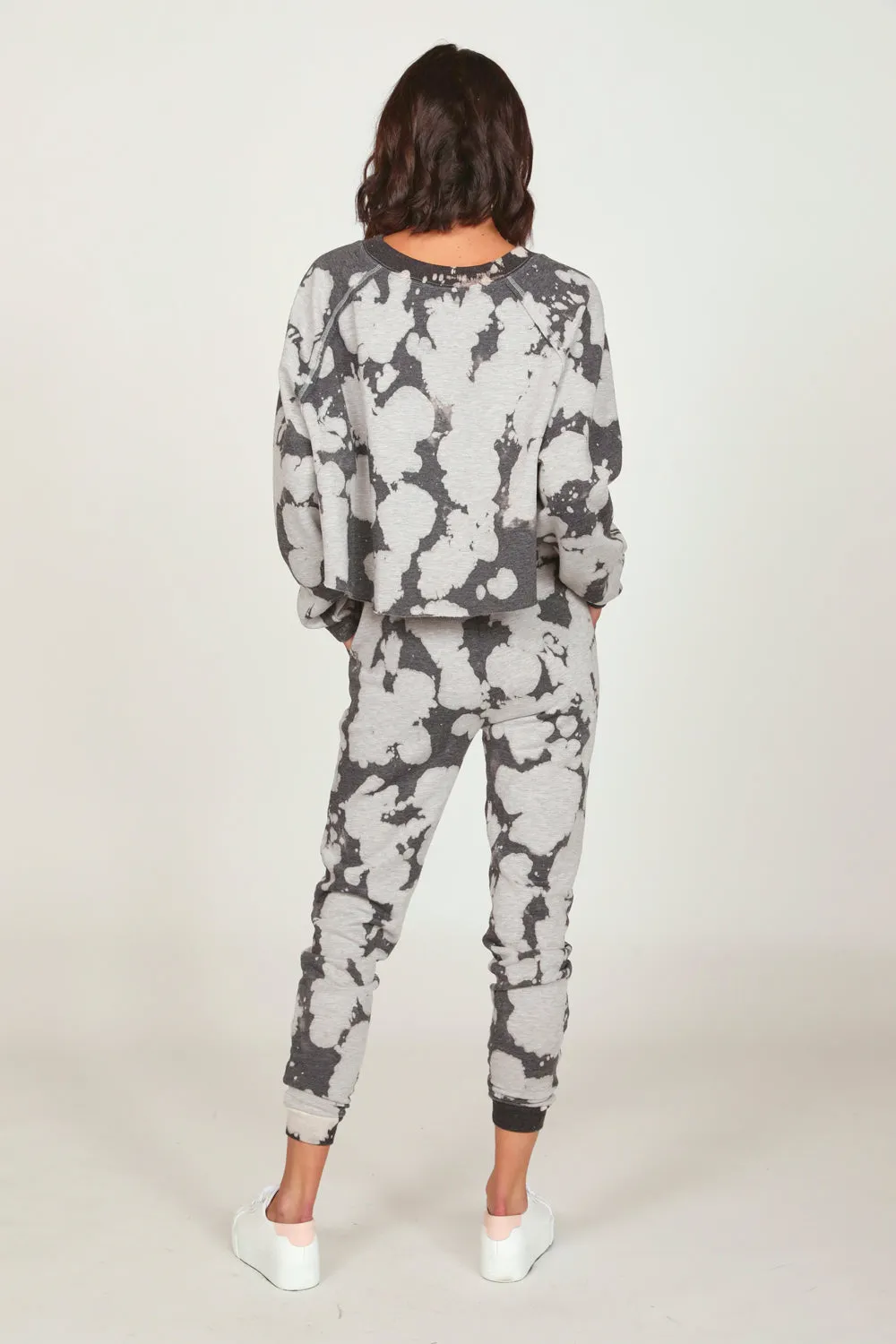 Dark Charcoal Tie Dye w/ Rhinestone Skull Jogger sold by Vintage Havana product image thumbnail 4