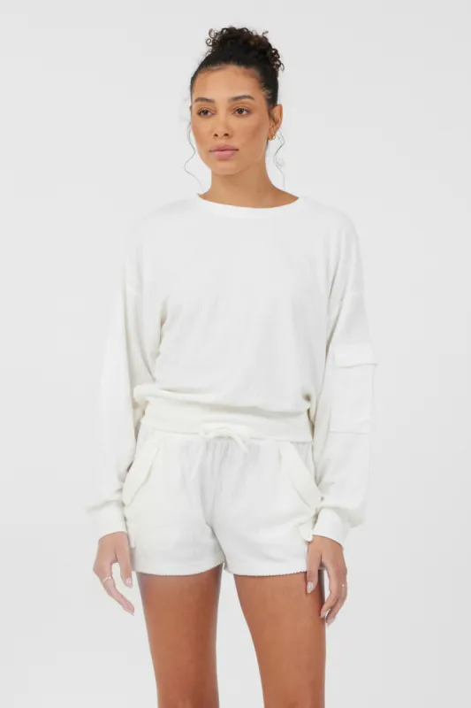 White Cord Terry Crewneck sold by Vintage Havana