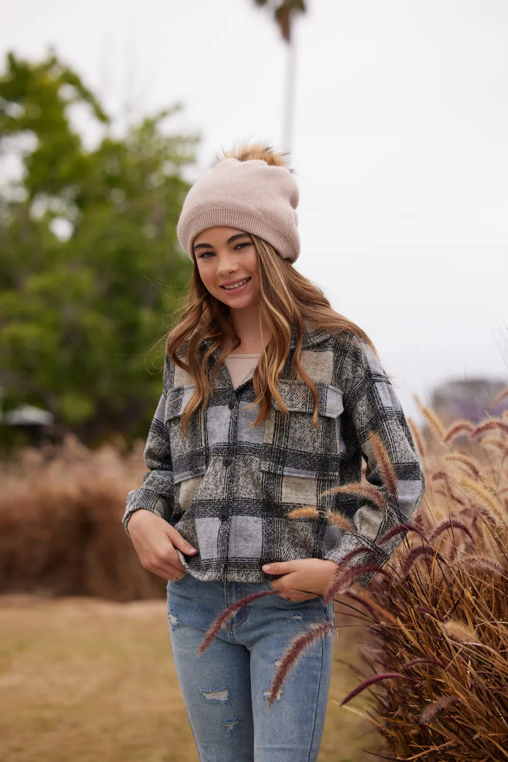 Plaid Shacket w/ Star Applique sold by Vintage Havana