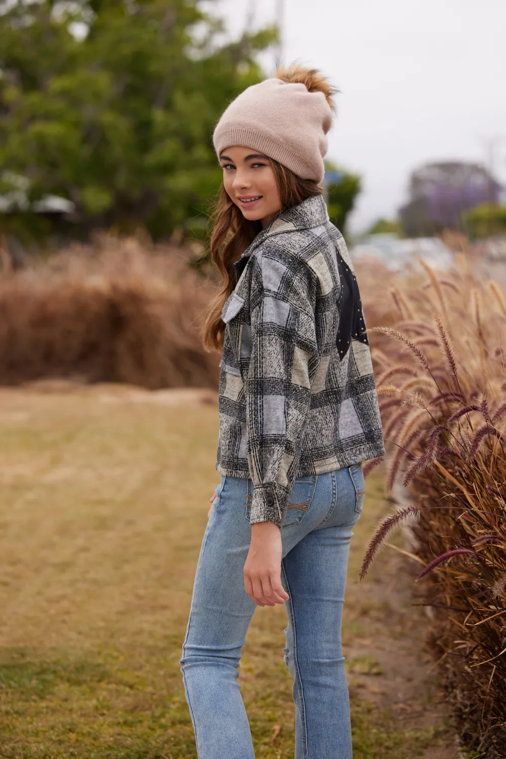 Plaid Shacket w/ Star Applique sold by Vintage Havana product image thumbnail 3