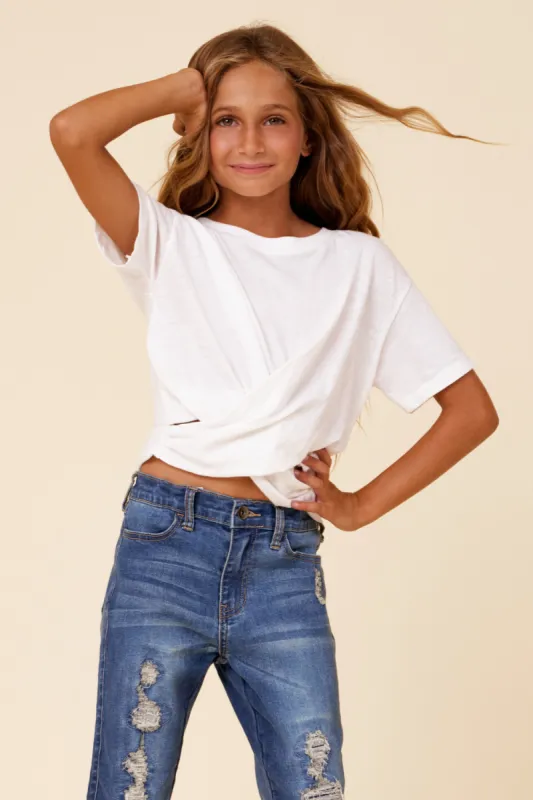 White Twist Tie Back Top sold by Vintage Havana