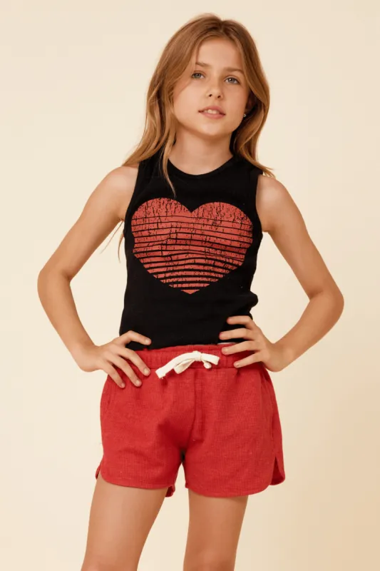 Black Ribbed Heart Tank sold by Vintage Havana