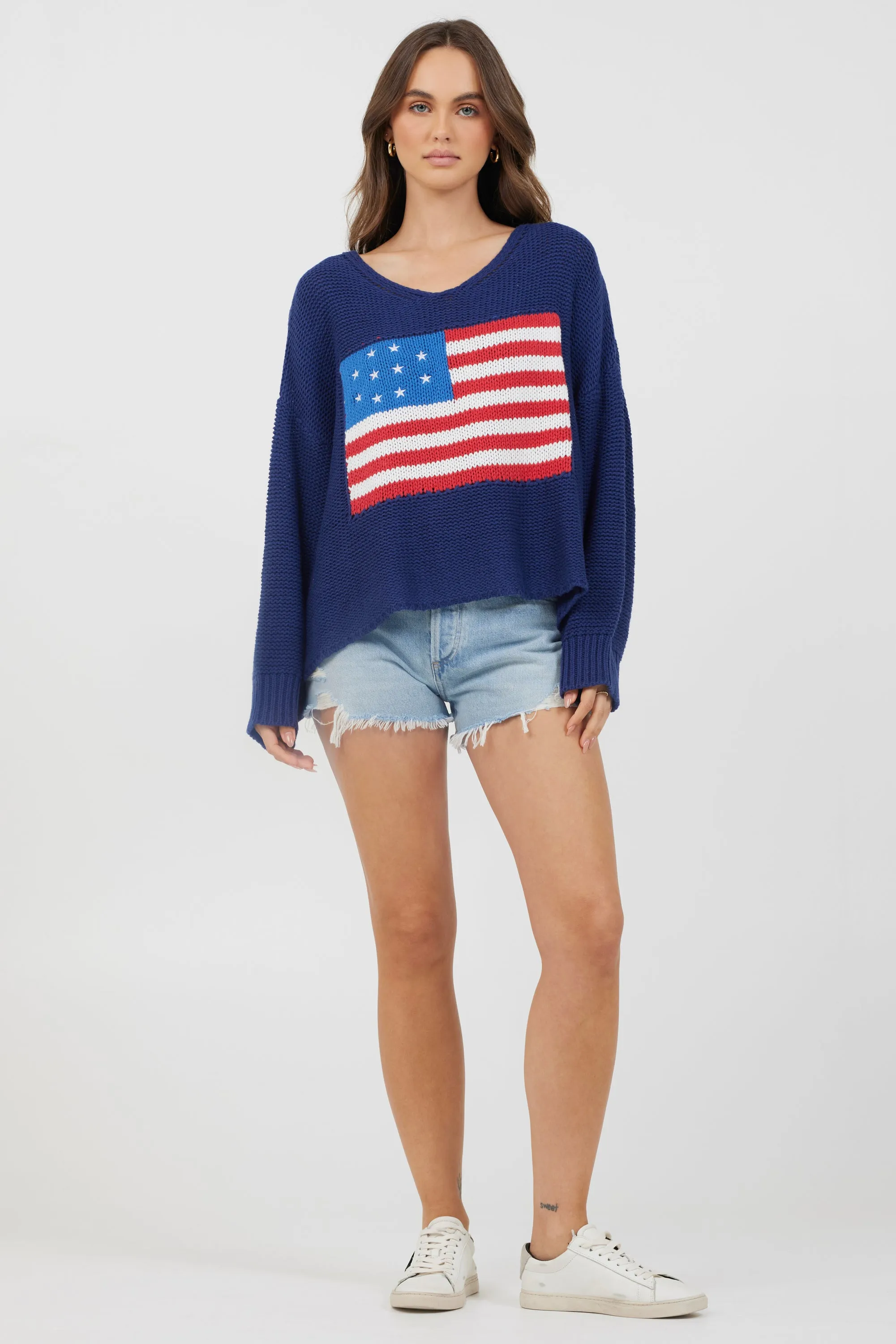 Navy Flag Embroidered Sweater sold by Vintage Havana product image thumbnail 2