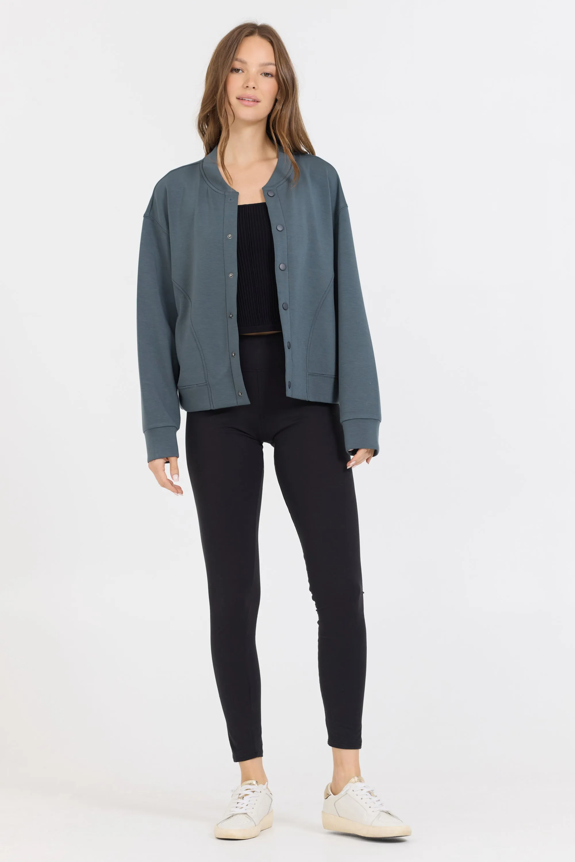 Mountain Grey Heavy Cloud Fleece Bomber Jacket sold by Vintage Havana product image thumbnail 3