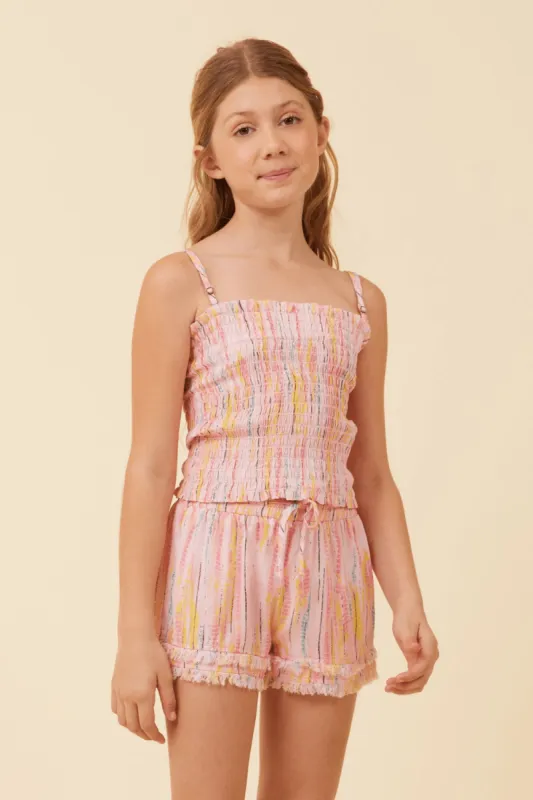 Fruity Tie Dye Smocked Tube Top sold by Vintage Havana