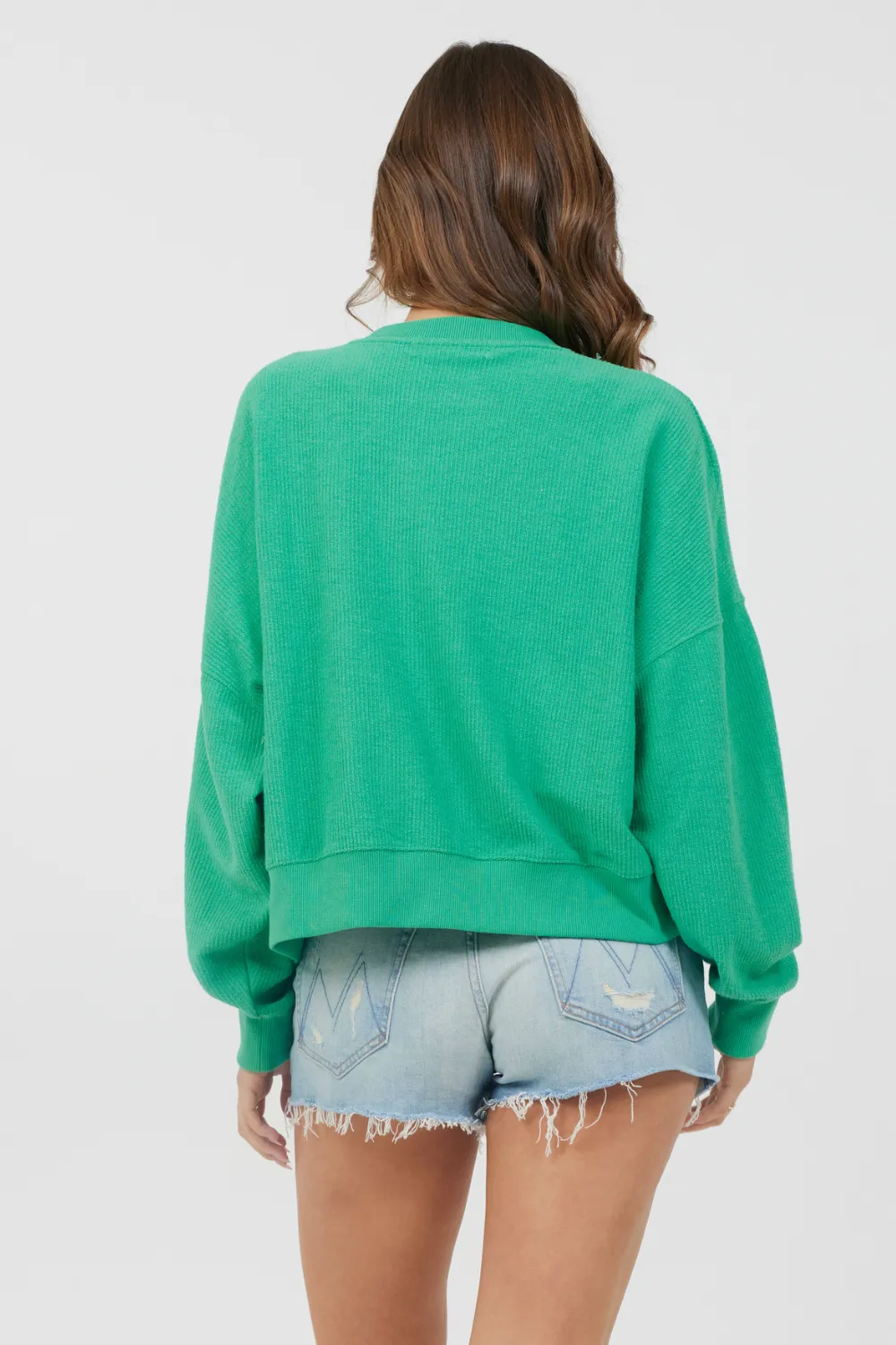 Surf Green Washed Rib Crewneck sold by Vintage Havana product image thumbnail 2