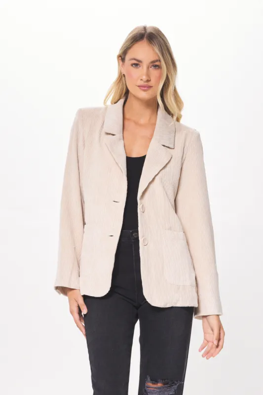 Washed Taupe Crinkle Cord Blazer sold by Vintage Havana