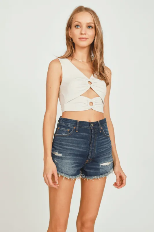 Cream Double Ring Tank sold by Vintage Havana