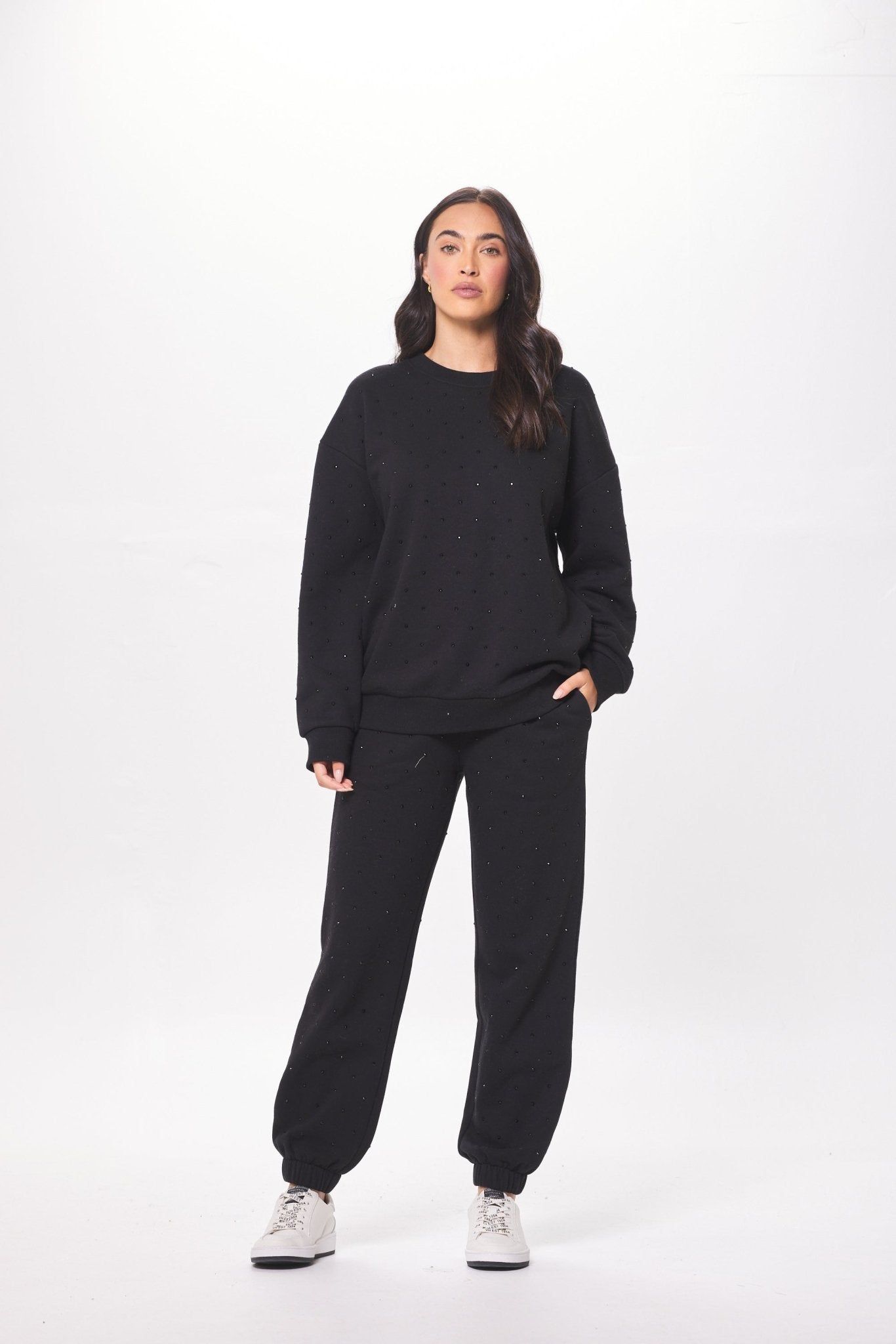 Black Fleece Jogger w/ Rhinestones sold by Vintage Havana product image thumbnail 3