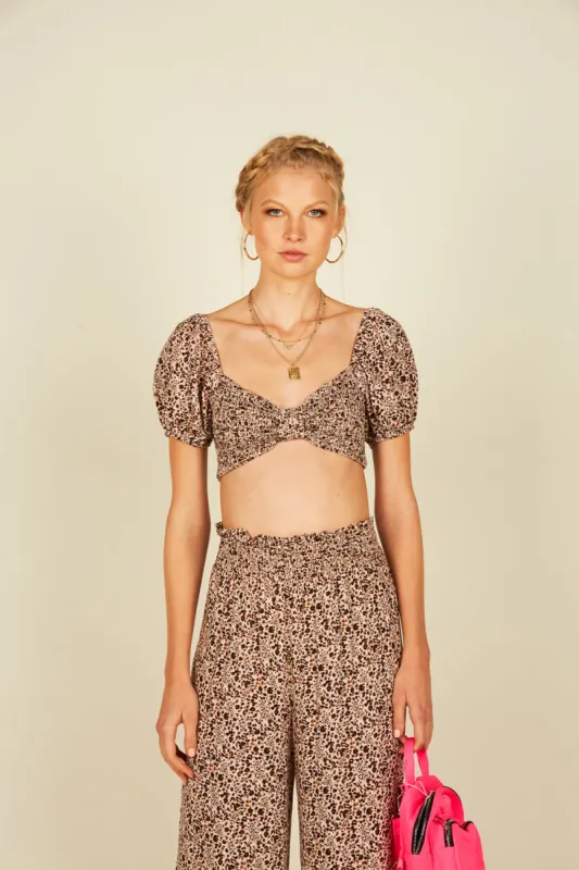 Pink Mini Leopard Crop Top sold by Vintage Havana