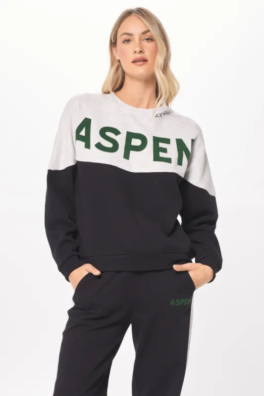 Black Aspen Flocking Crewneck made by Vintage Havana