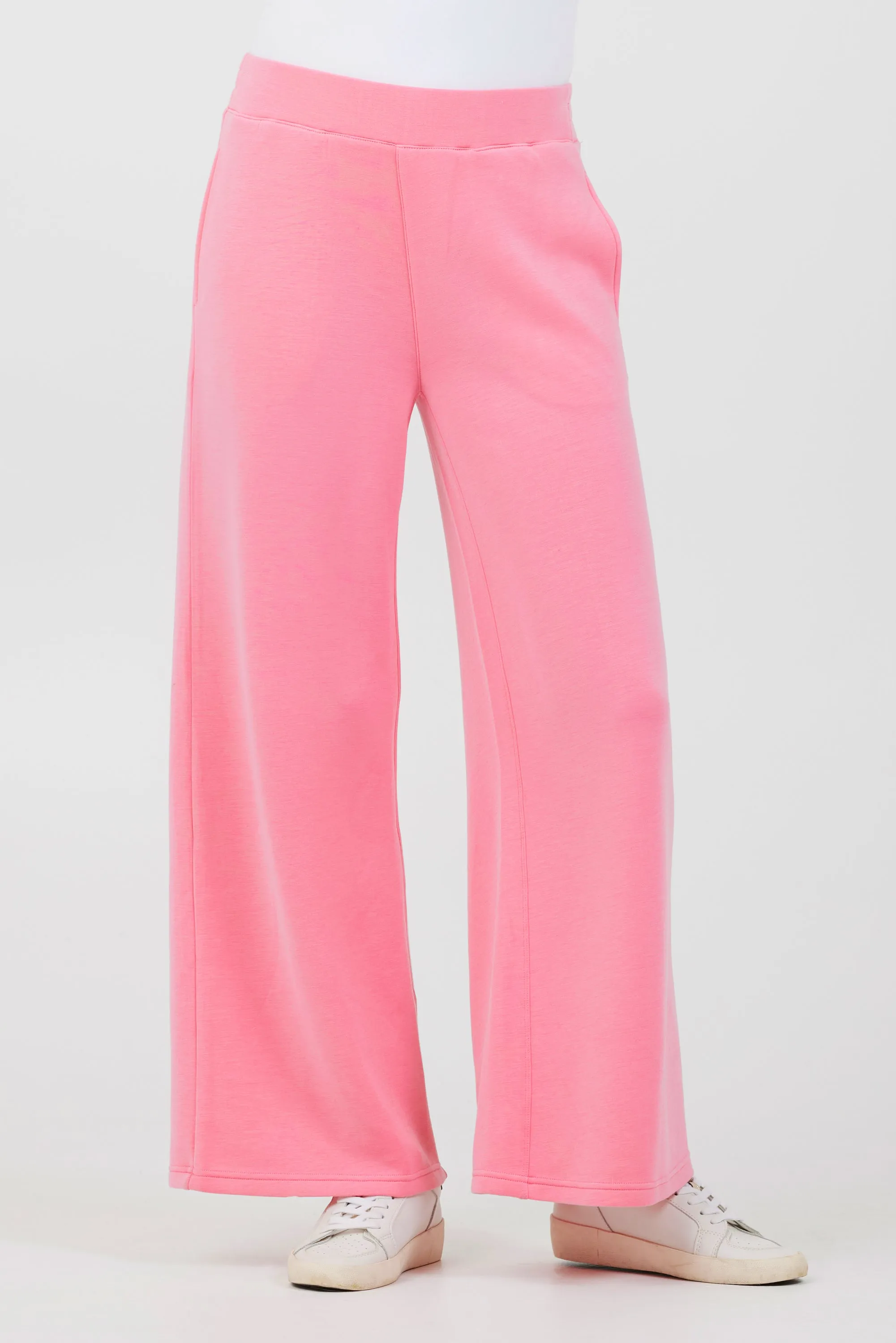 Coastal Coral Cloud Fleece Flare Pants sold by Vintage Havana