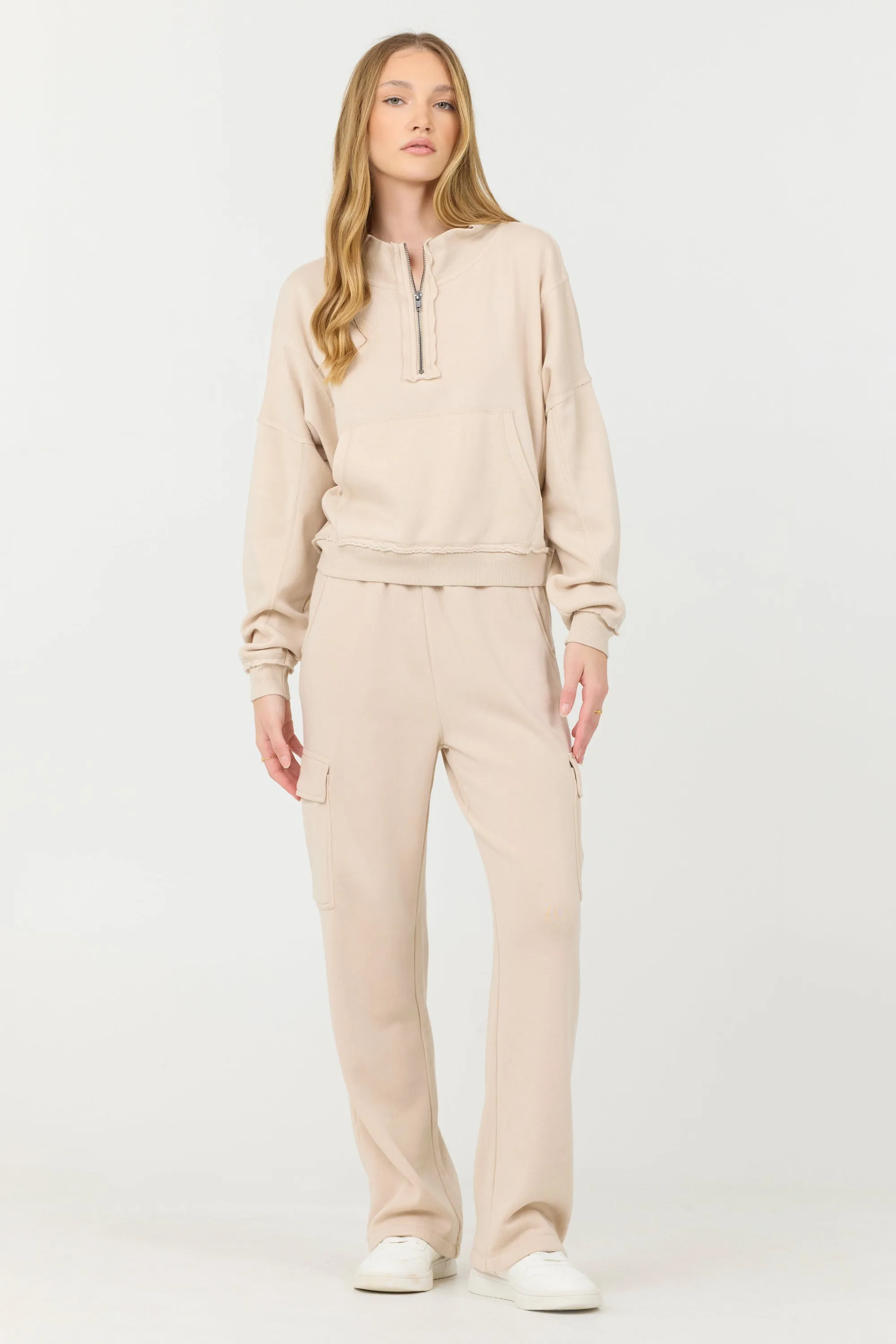 Vanilla Cream Cashmere Fleece Quarter Zip sold by Vintage Havana product image thumbnail 3