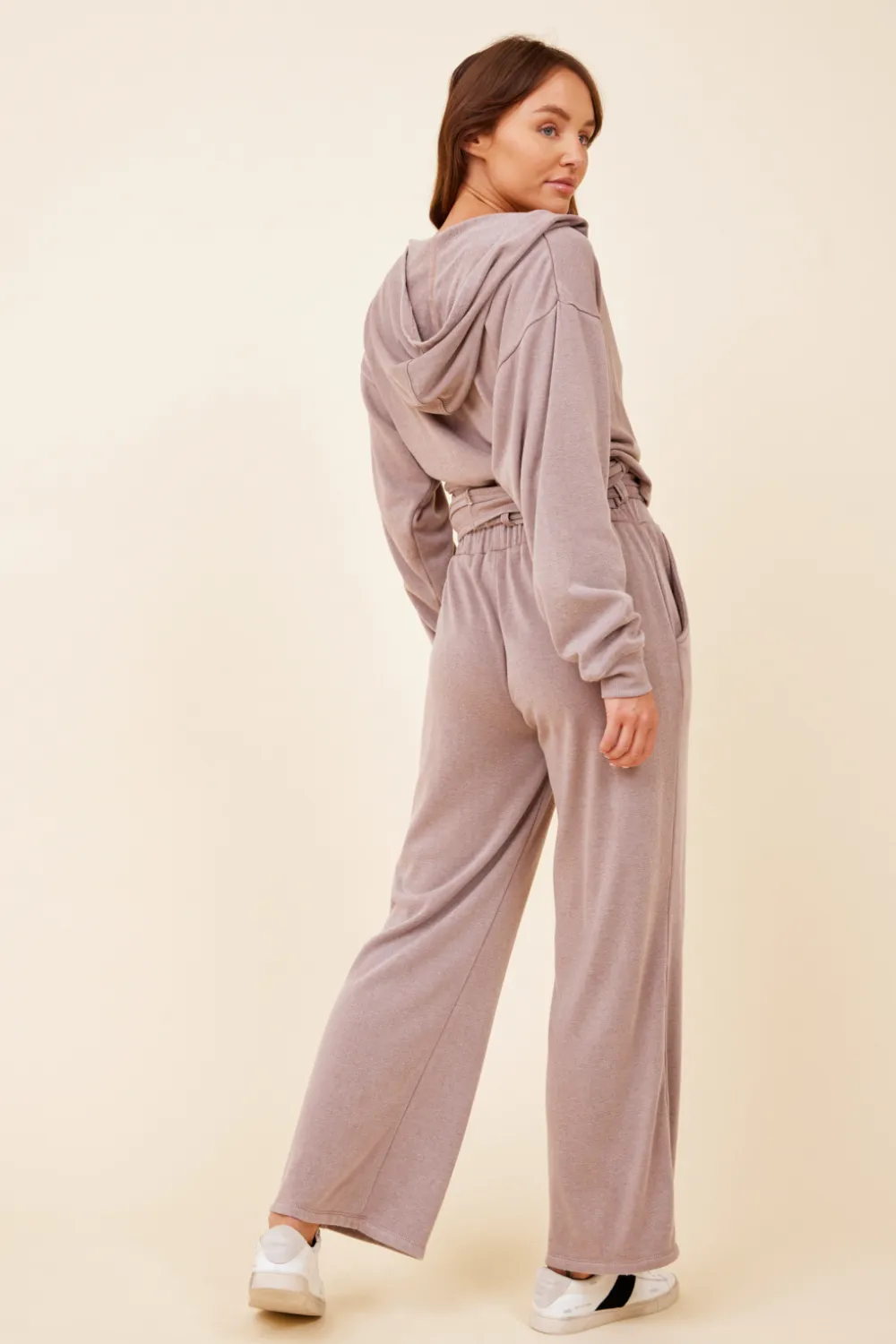 Washed Cobblestone Lightweight Fleece Surplice Hoodie sold by Vintage Havana product image thumbnail 4