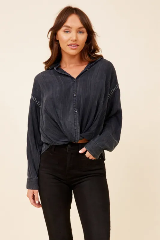 Washed Navy Tencel W/ Med Grey Stitching sold by Vintage Havana