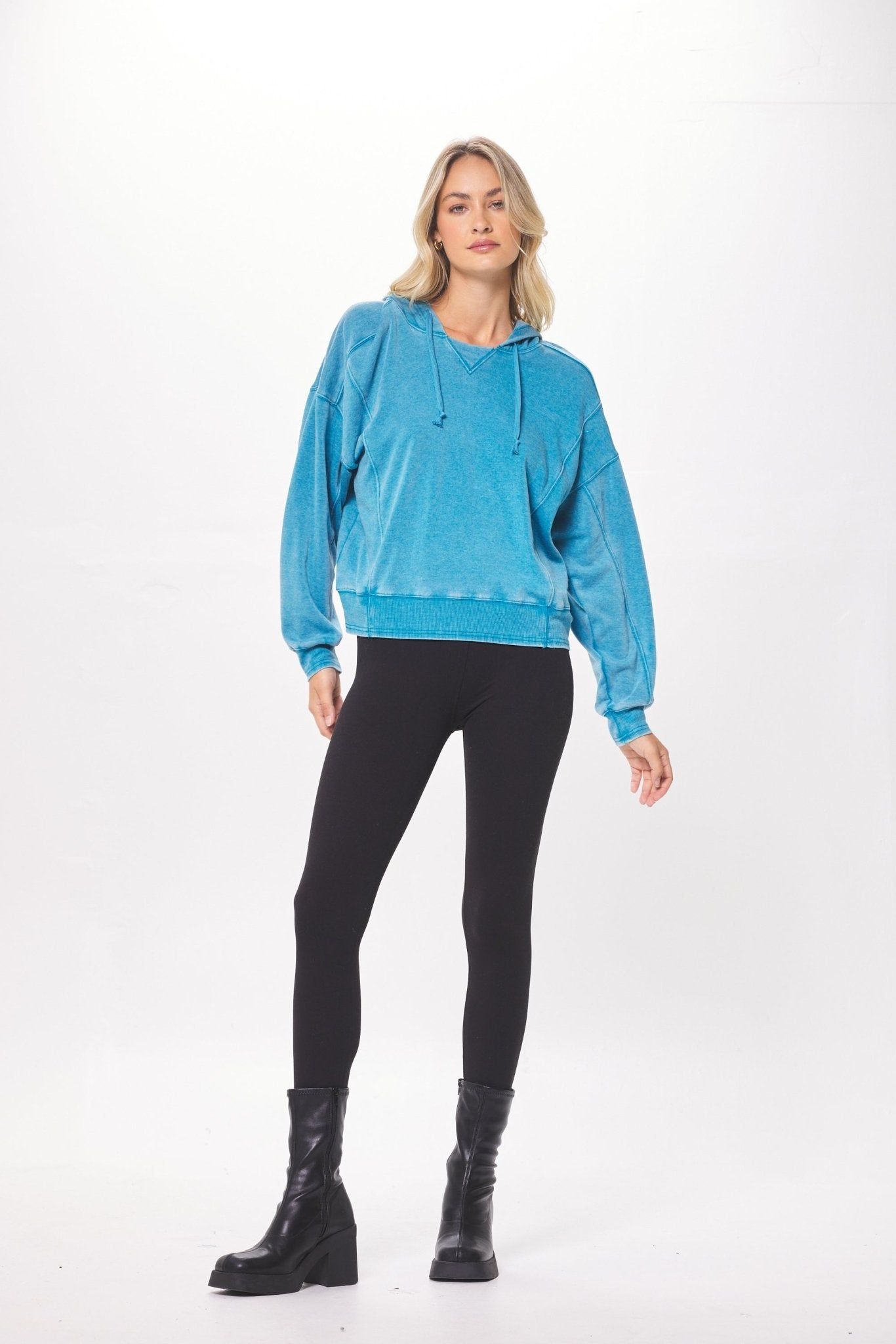 Anchor Blue Cashmere Fleece Hoodie sold by Vintage Havana product image thumbnail 4