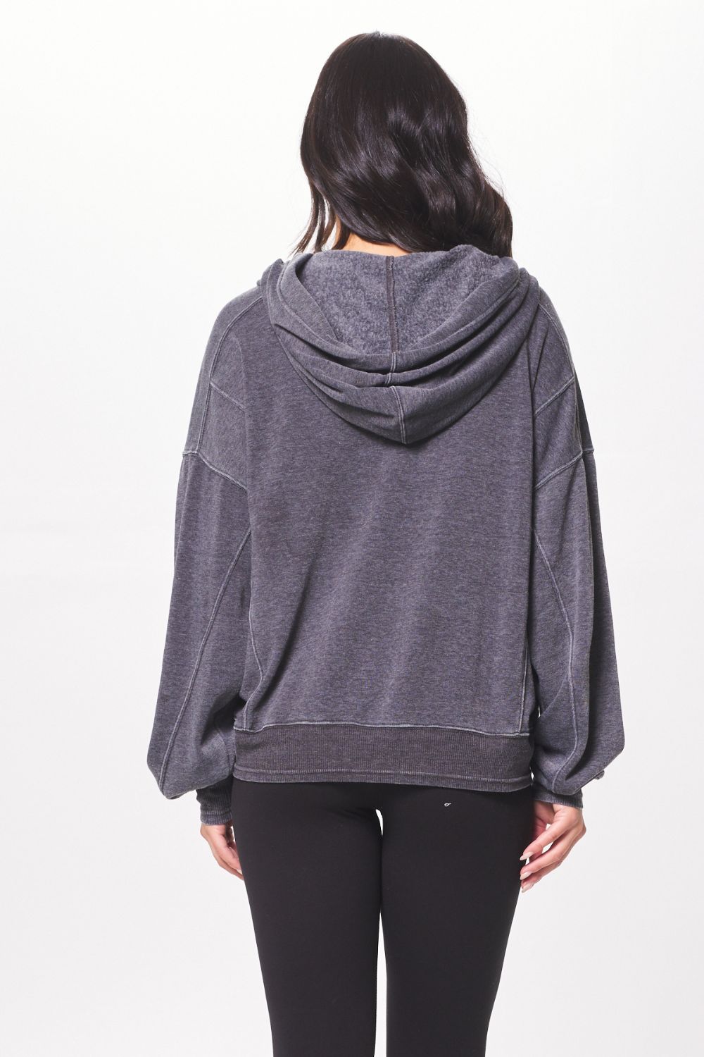 Washed Charcoal Cashmere Fleece Hoodie sold by Vintage Havana product image thumbnail 2