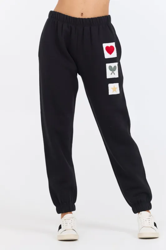 Black Novelty Patch G/D Off Jogger sold by Vintage Havana