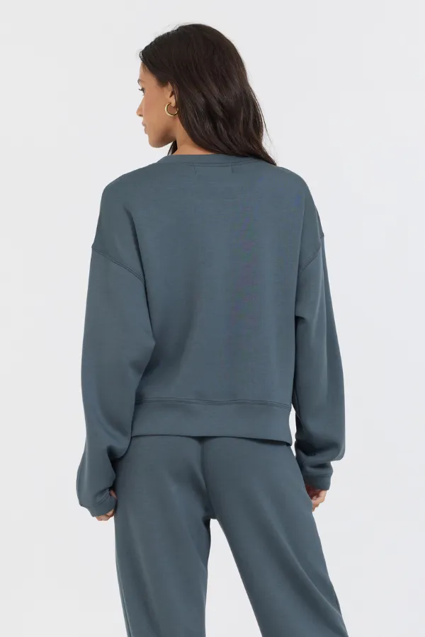 Mountain Grey/Black Colorblock Insert Cloud Fleece Crew sold by Vintage Havana product image thumbnail 2