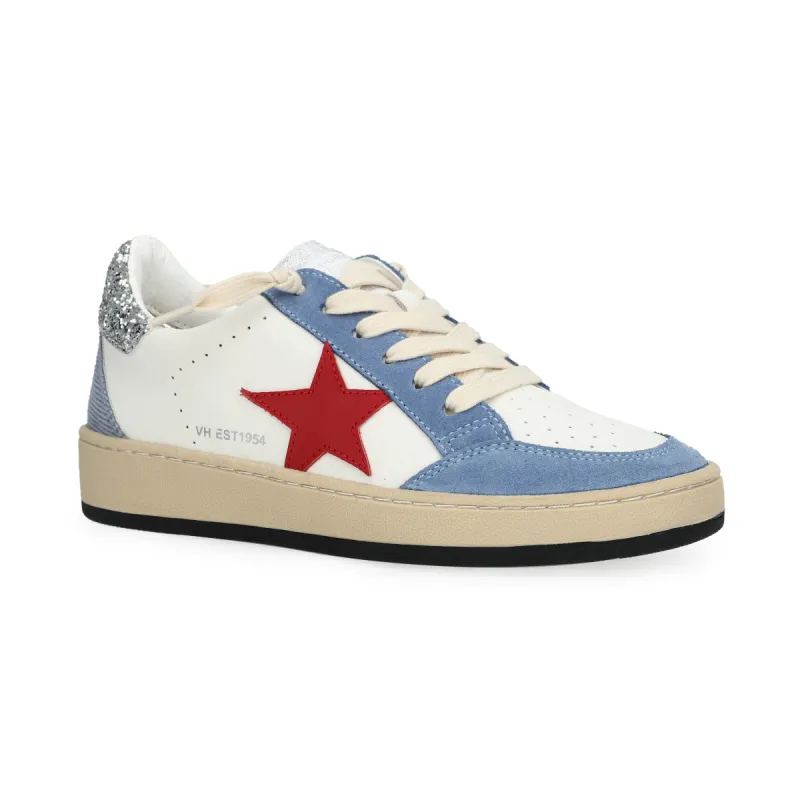 DENISSE 25 - BLUE/RED/SILVER GLITTER sold by Vintage Havana