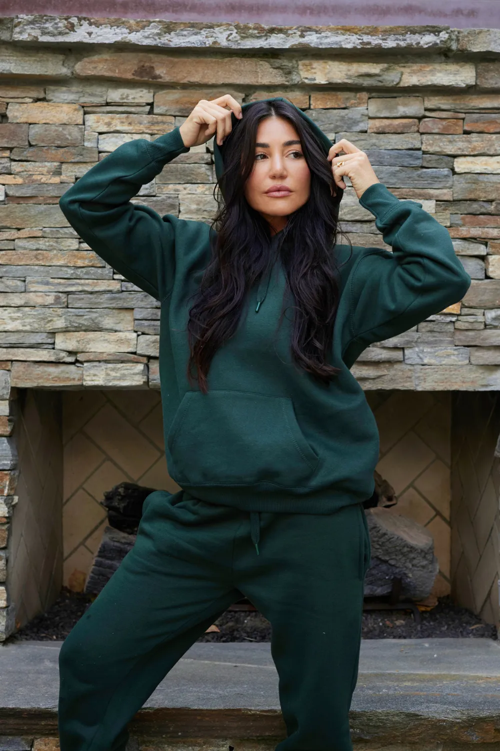 Deep Emerald Green Proweave Hoodie sold by Vintage Havana product image thumbnail 2