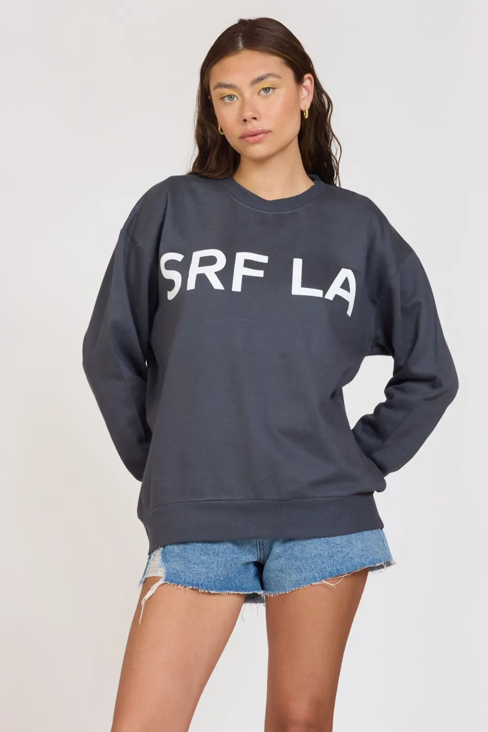 "Surf LA" Black Surf Wash Crewneck sold by Vintage Havana