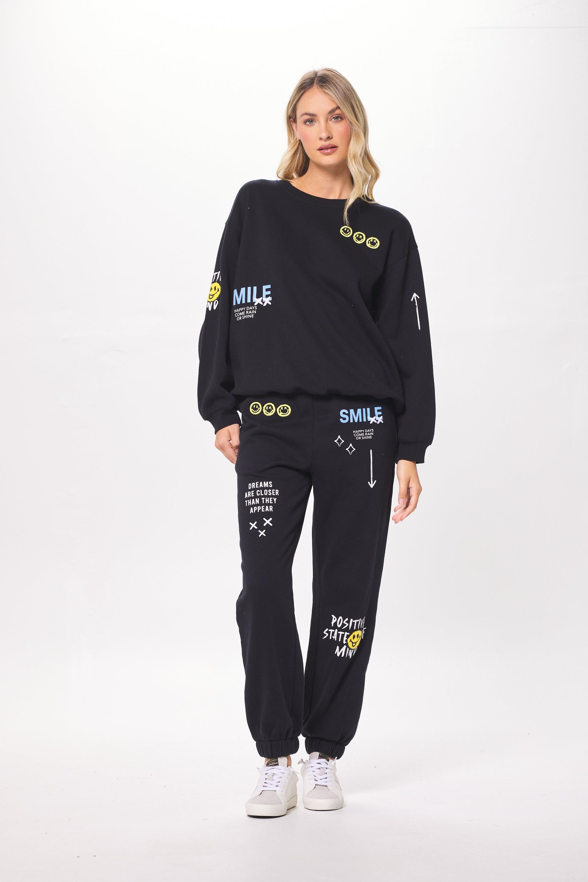 Black & Multicolor Heavy Surfwash Fleece Joggers w/ Graffiti sold by Vintage Havana product image thumbnail 3