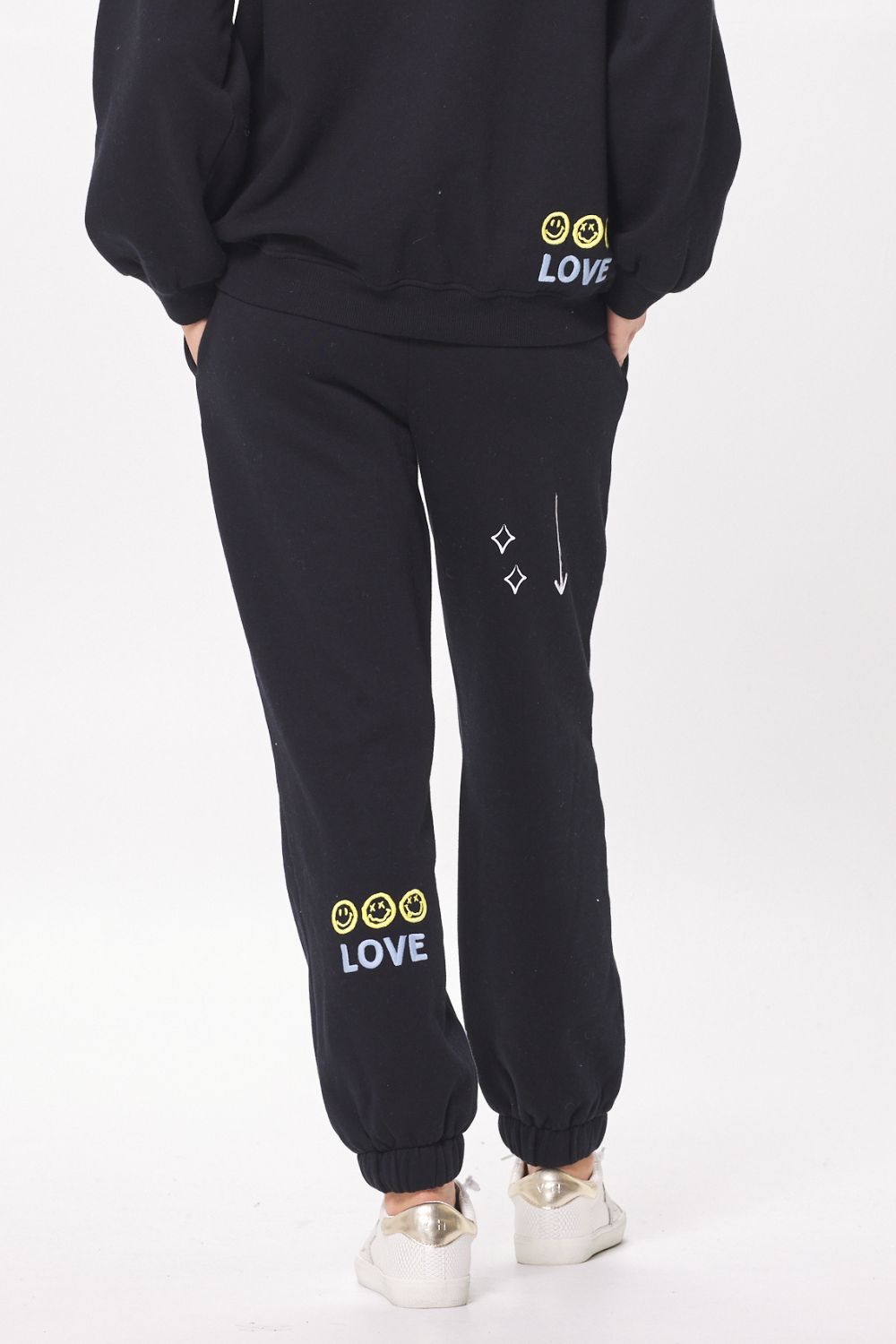 Black & Multicolor Heavy Surfwash Fleece Joggers w/ Graffiti sold by Vintage Havana product image thumbnail 2