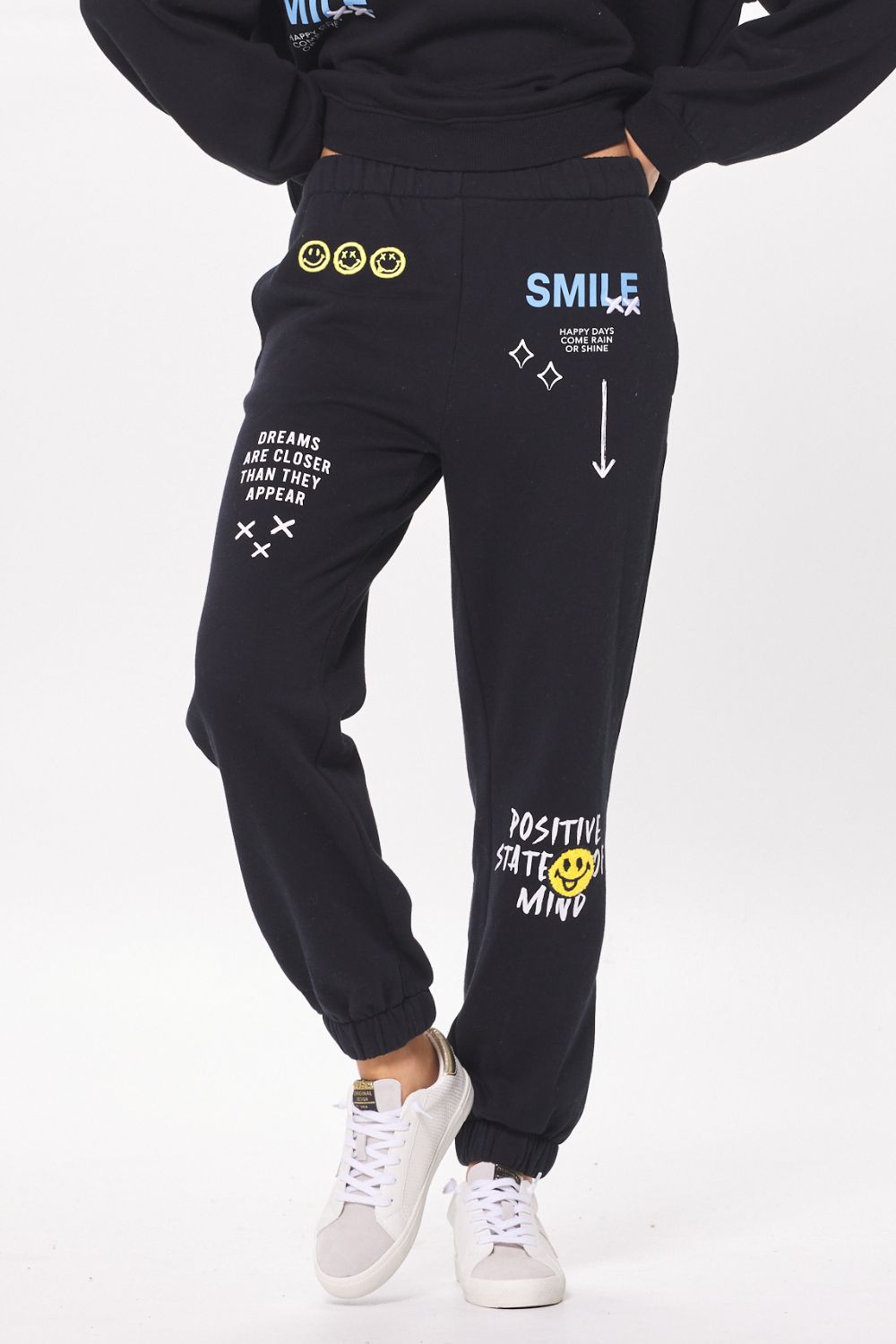 Black & Multicolor Heavy Surfwash Fleece Joggers w/ Graffiti sold by Vintage Havana