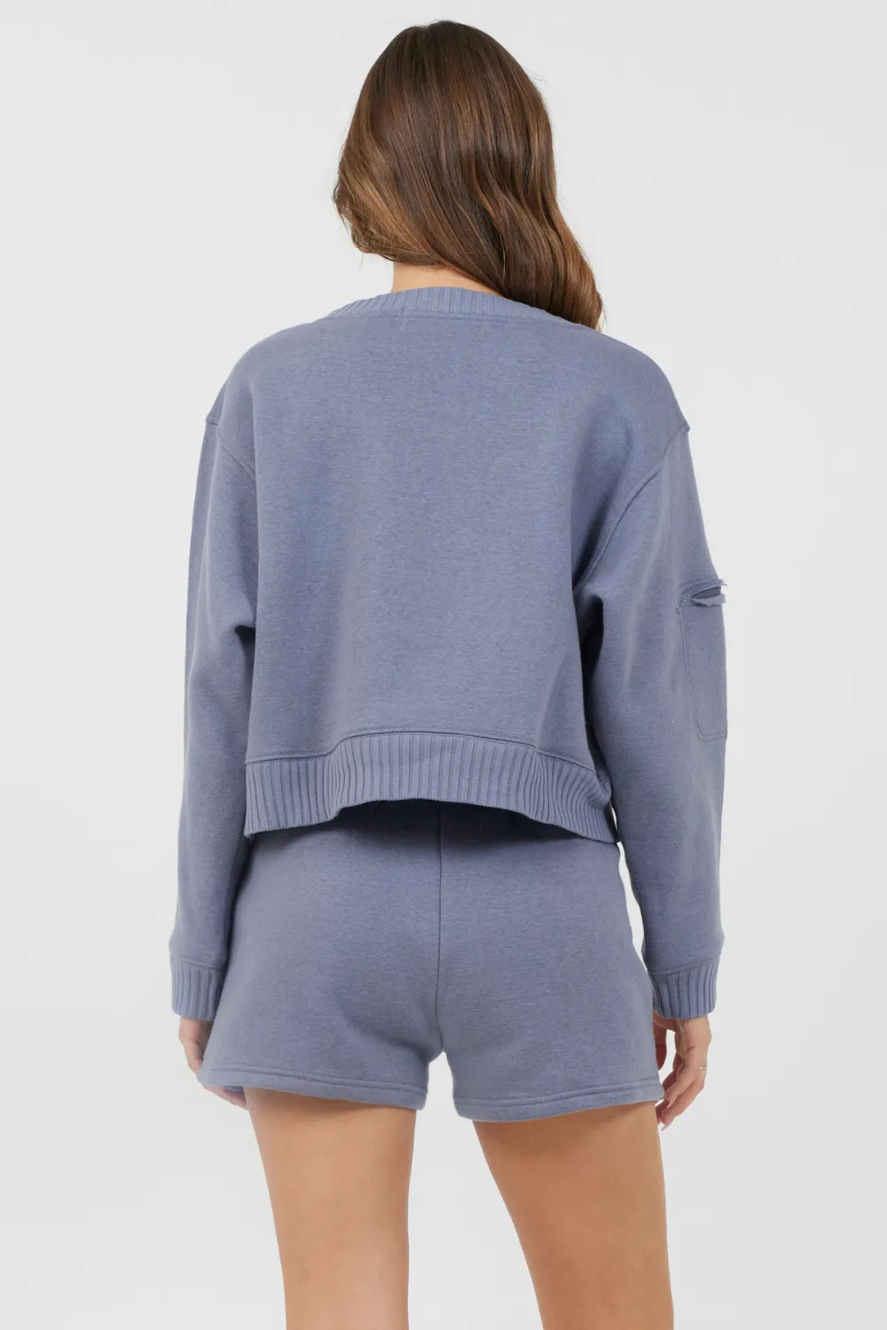 Storm Blue Essential Fleece Crewneck sold by Vintage Havana product image thumbnail 4