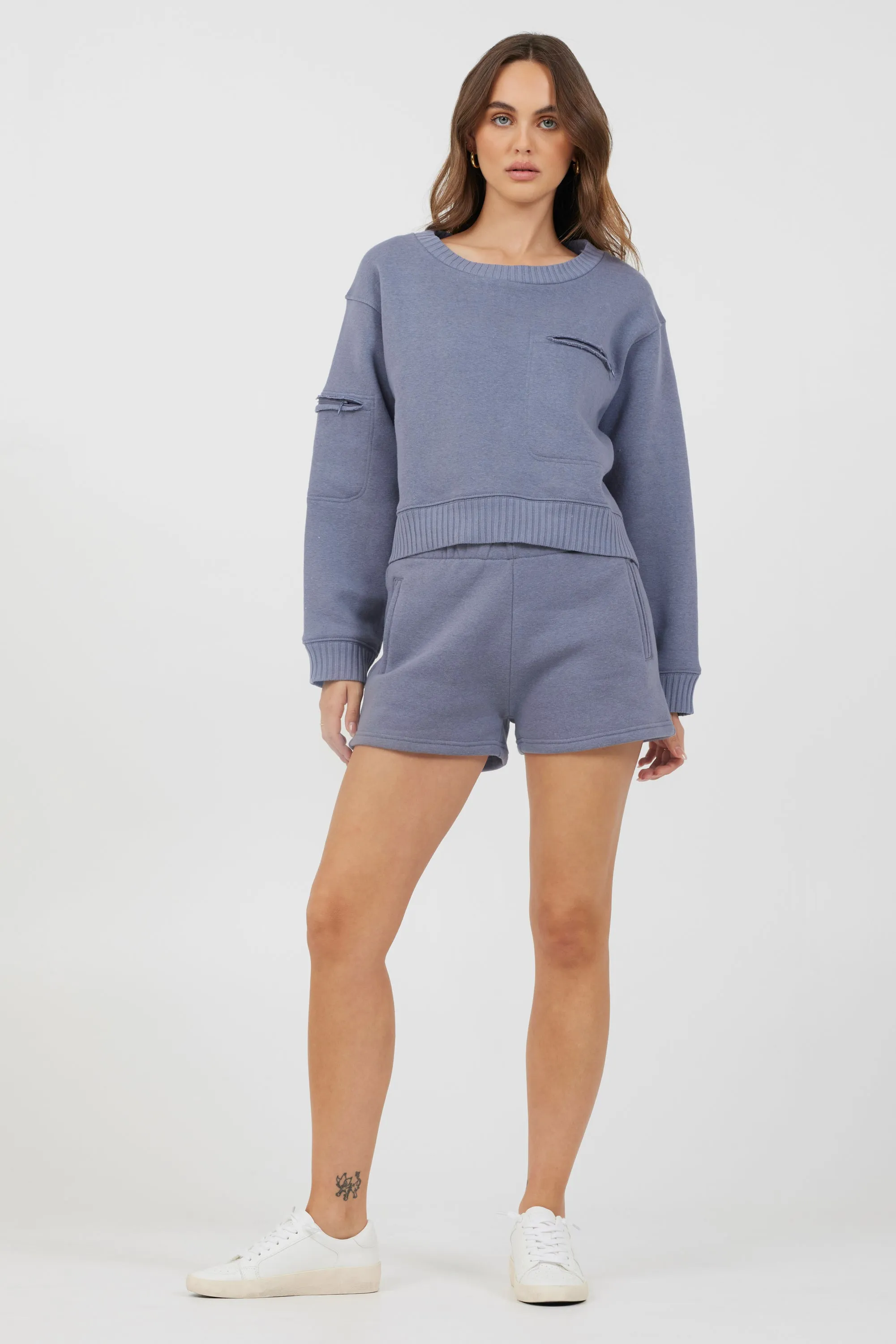 Storm Blue Essential Fleece Crewneck sold by Vintage Havana product image thumbnail 5