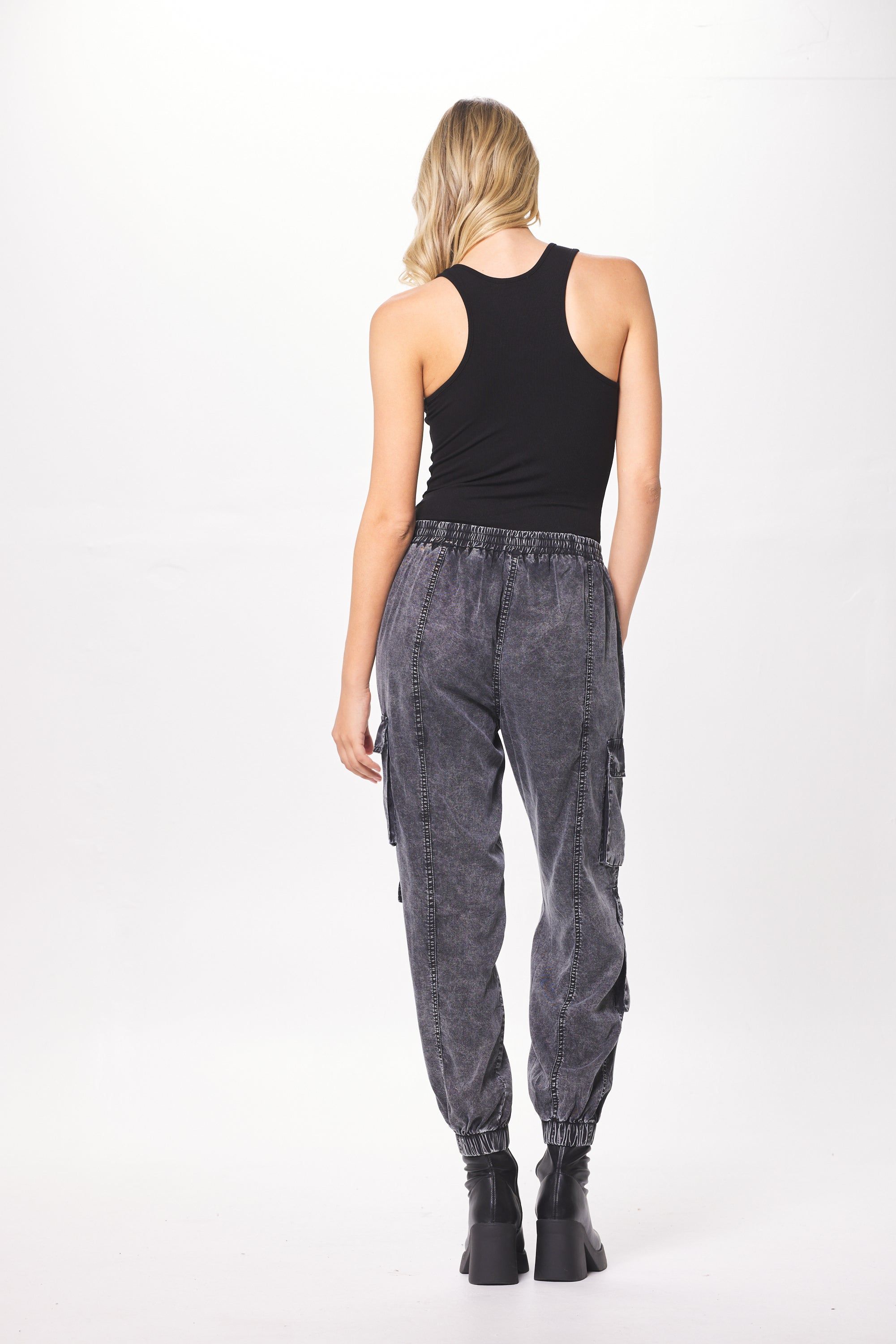 Washed Black Tencel Cargo Pant sold by Vintage Havana product image thumbnail 4