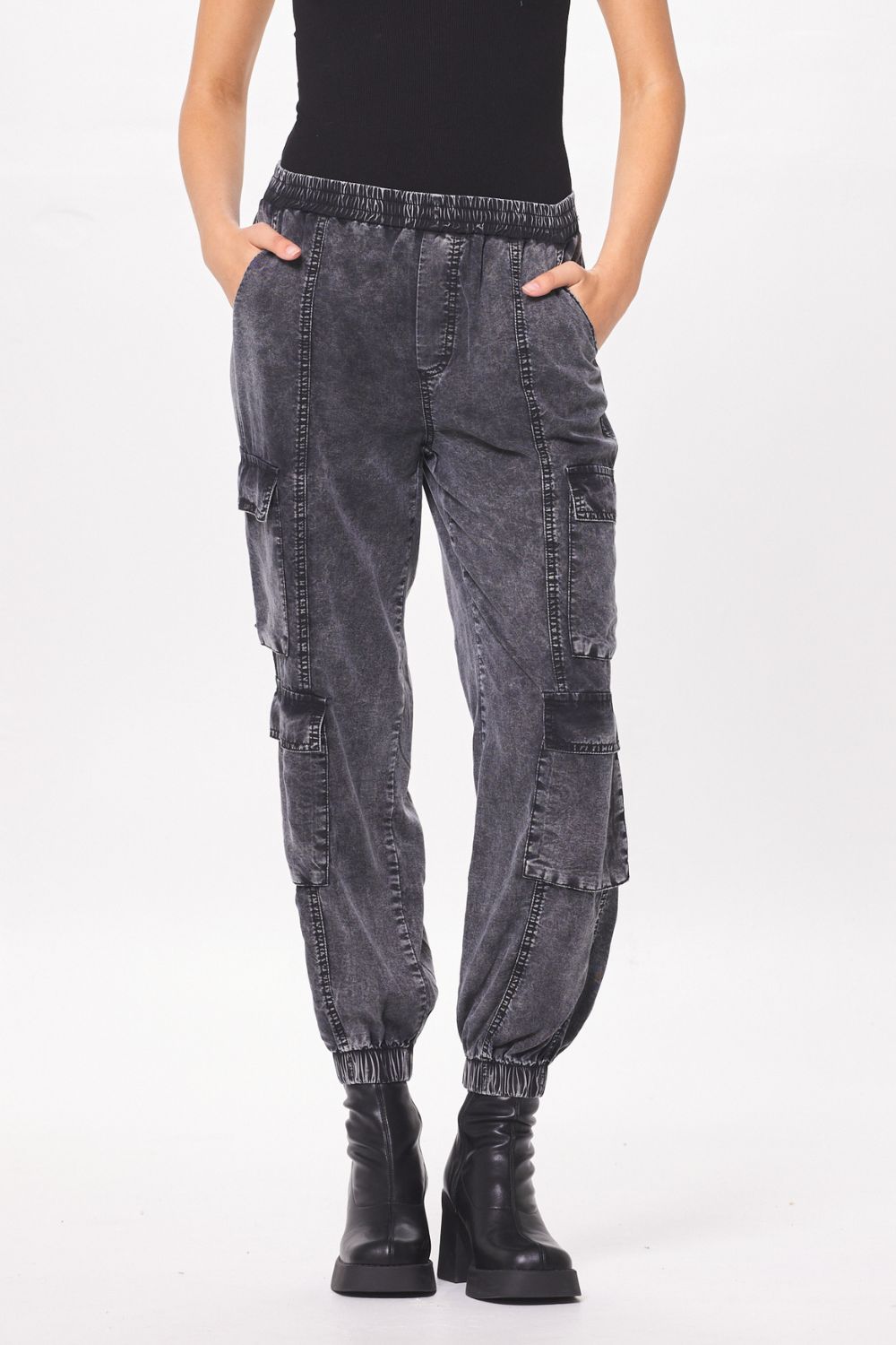 Washed Black Tencel Cargo Pant sold by Vintage Havana