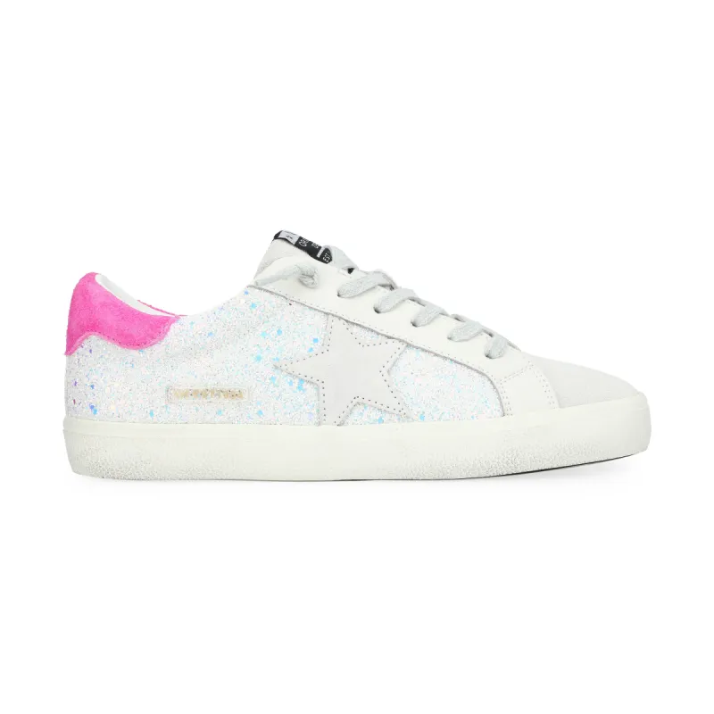 FLAIR 32 - PINK SUEDE/MULTI GLITTER sold by Vintage Havana