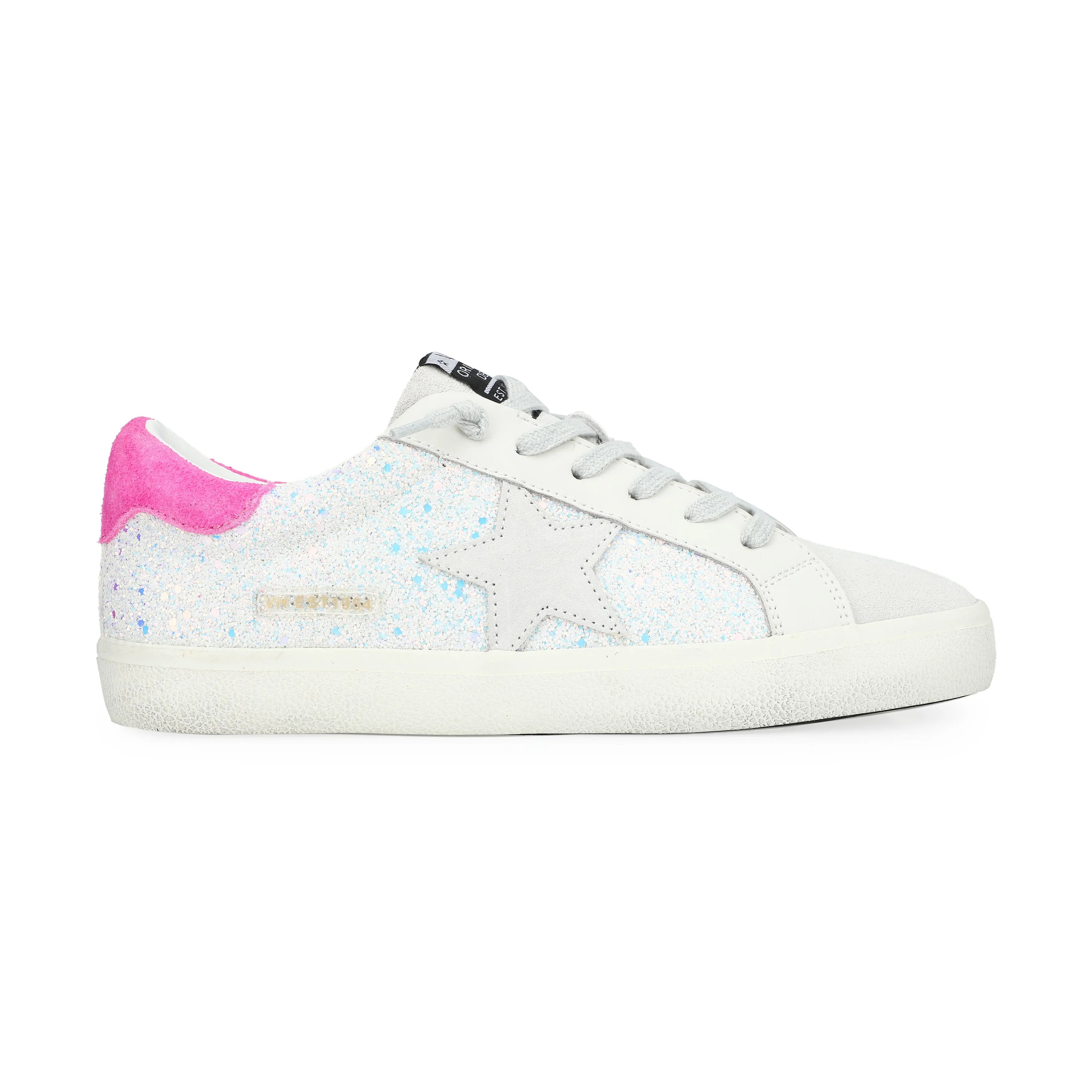 FLAIR 32 - PINK SUEDE/MULTI GLITTER sold by Vintage Havana