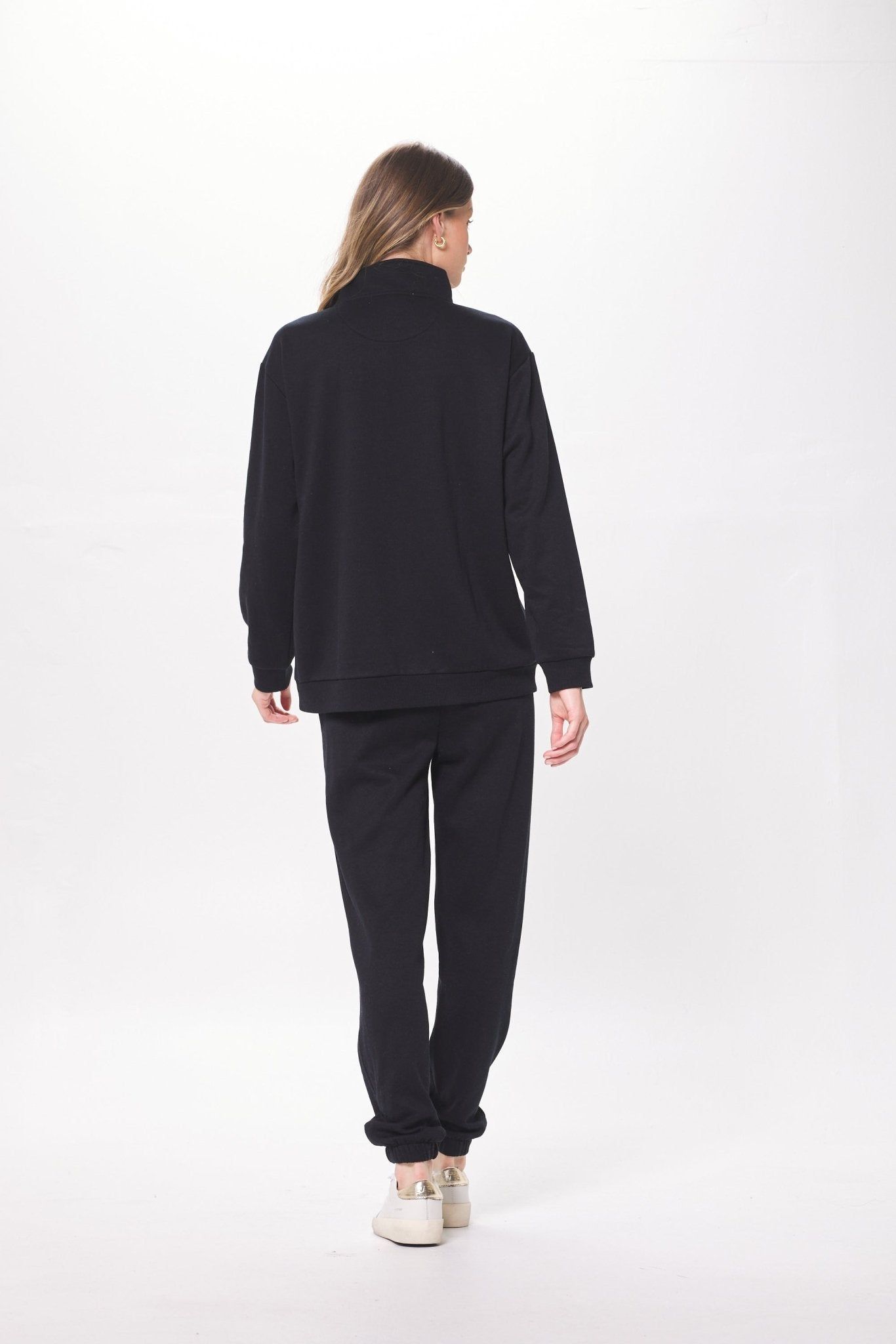 Black w/ Blue Brooklyn Boarding Pass Quarter Zip sold by Vintage Havana product image thumbnail 4