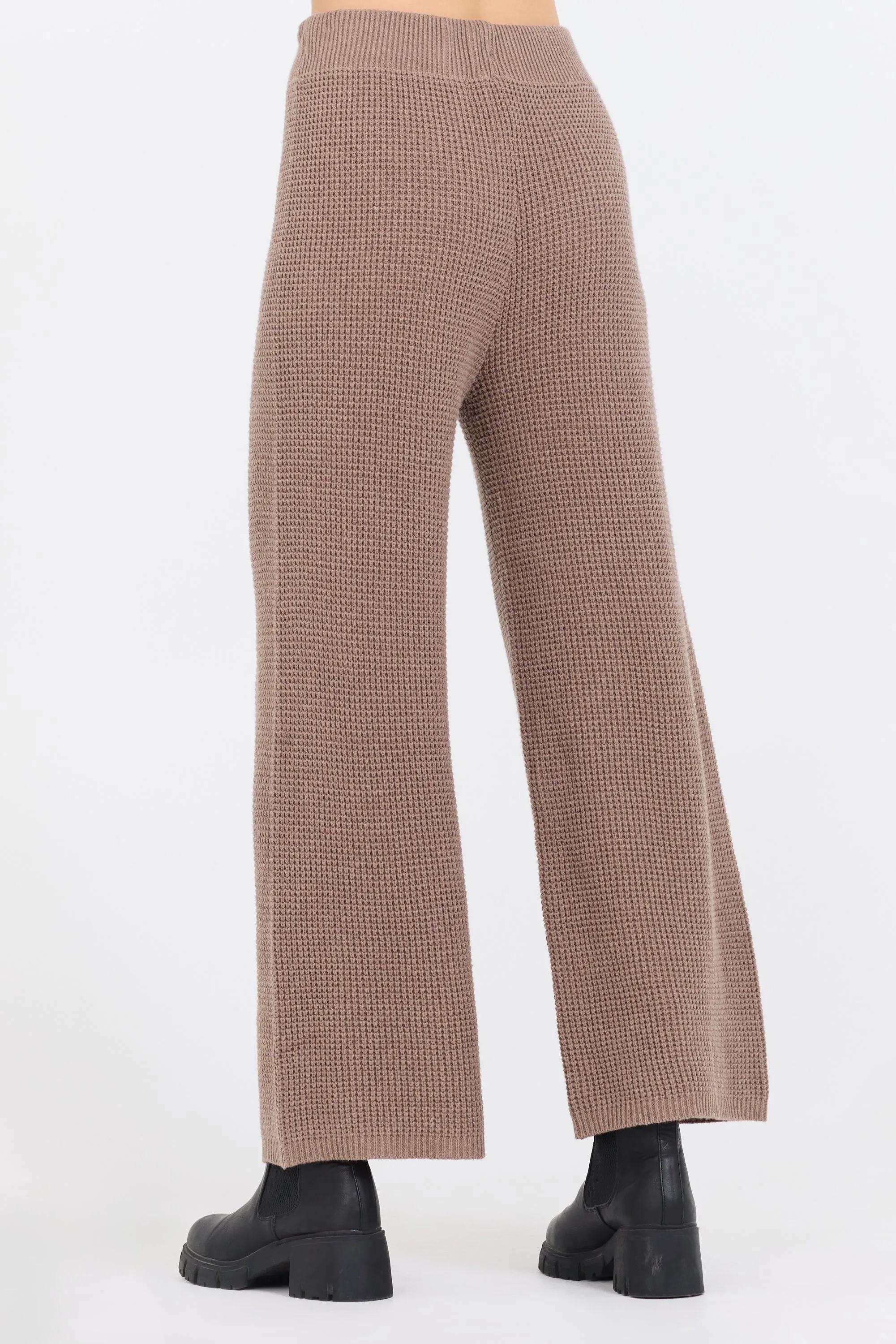 Heather Brown Waffle Knit Flare Pant sold by Vintage Havana product image thumbnail 3