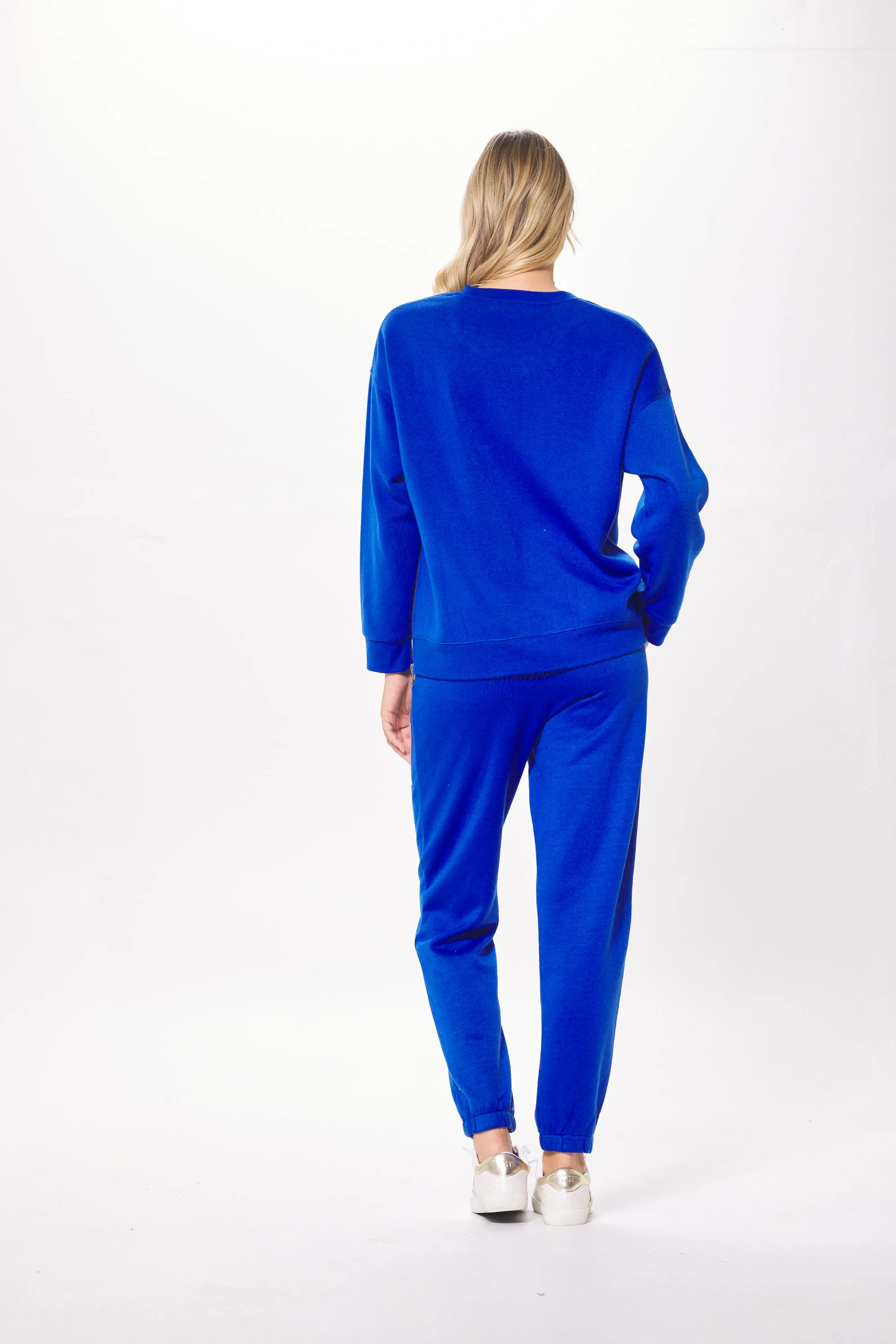 Royal Blue w/ Red Paris Boarding Pass Crewneck sold by Vintage Havana product image thumbnail 4