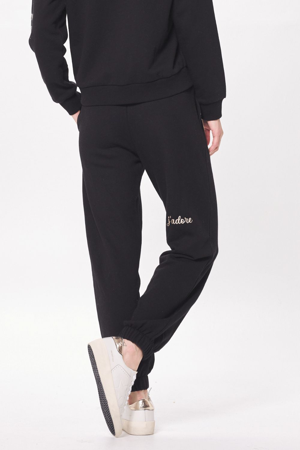 Black Paris Applique Fleece Joggers sold by Vintage Havana product image thumbnail 2