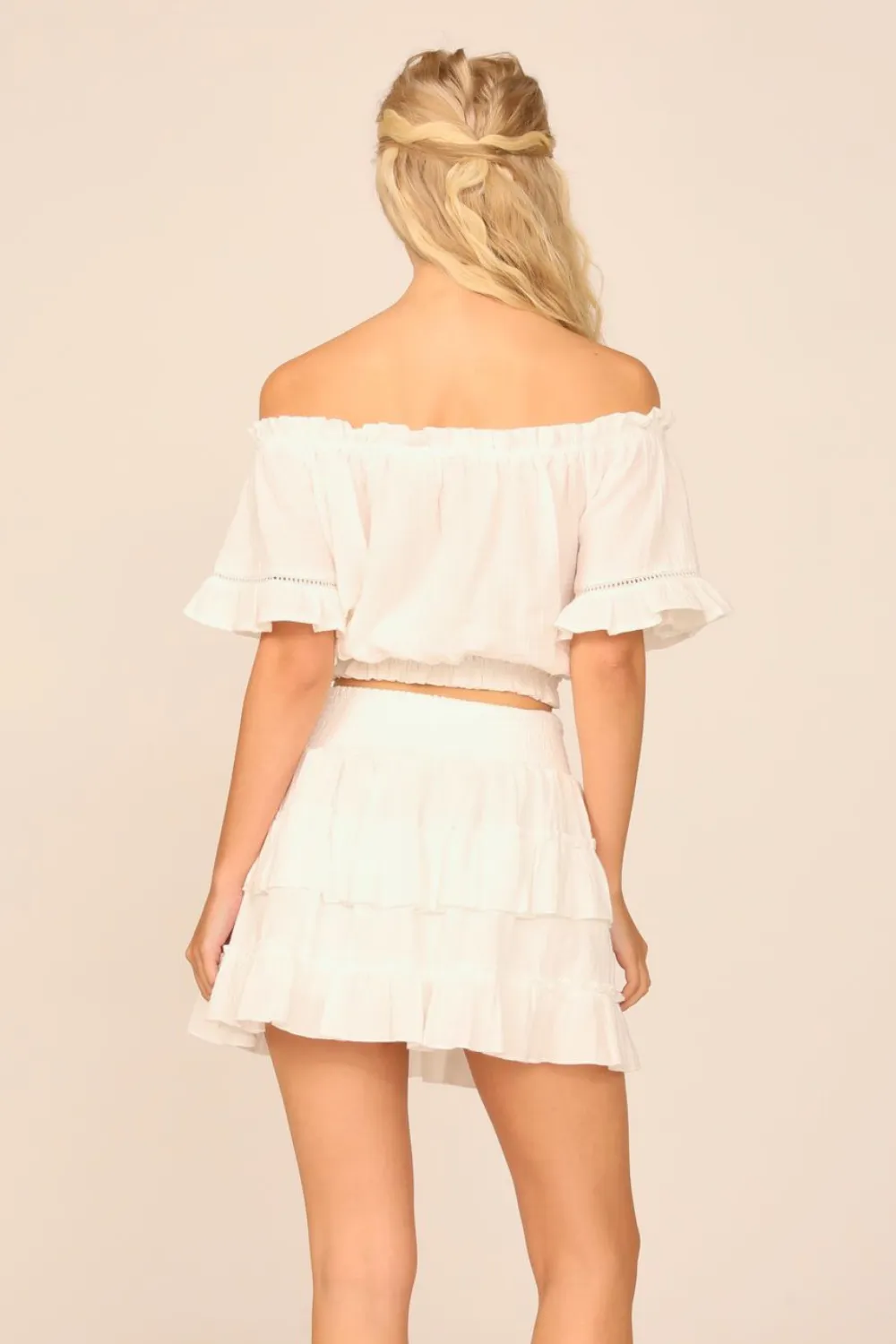 VH x OD - White Gauze Off the Shoulder Bell Sleeve Top sold by Vintage Havana product image thumbnail 2