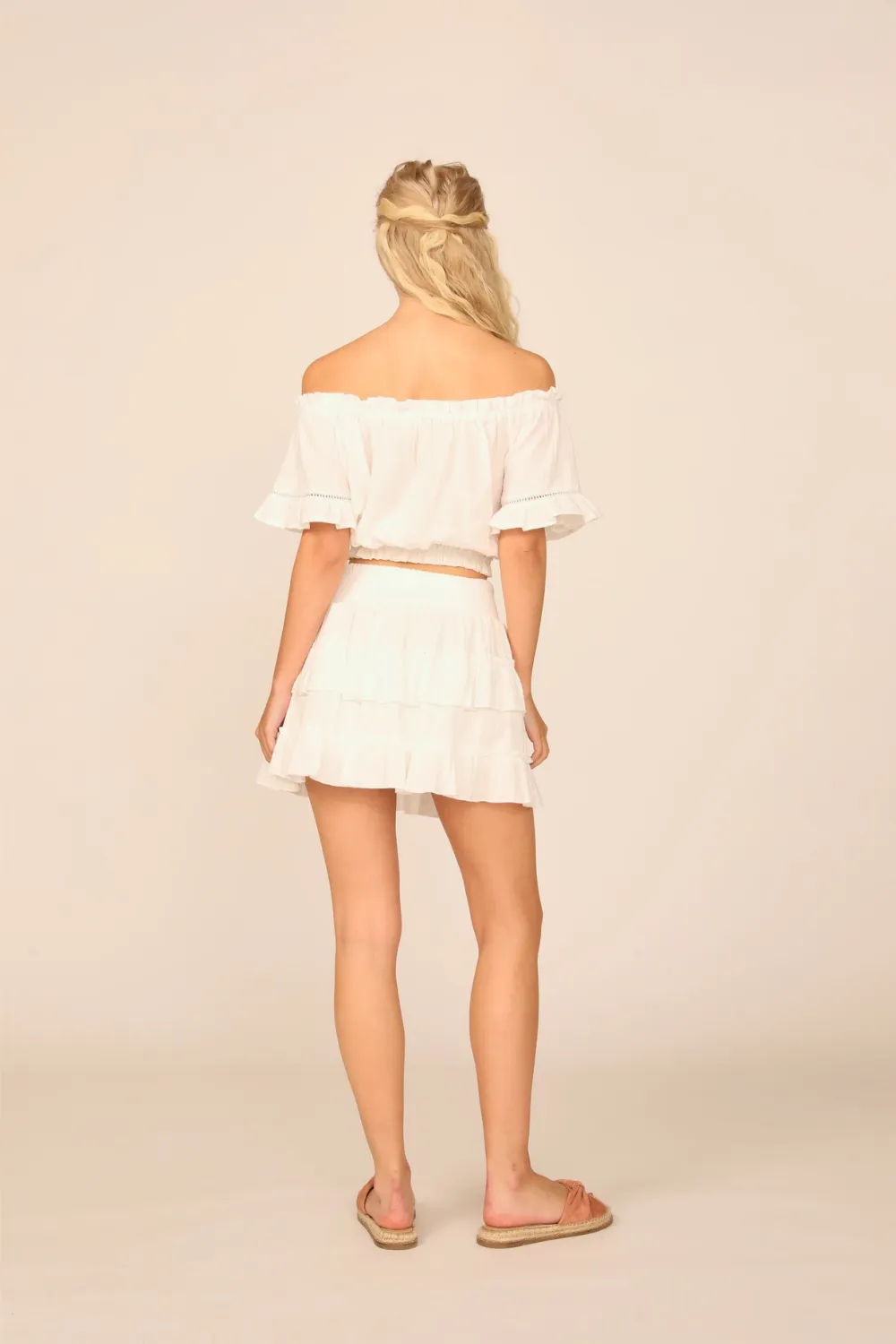 VH x OD - White Gauze Off the Shoulder Bell Sleeve Top sold by Vintage Havana product image thumbnail 4