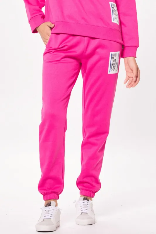 Hot Pink w/ Royal Blue LA Boarding Pass Jogger sold by Vintage Havana