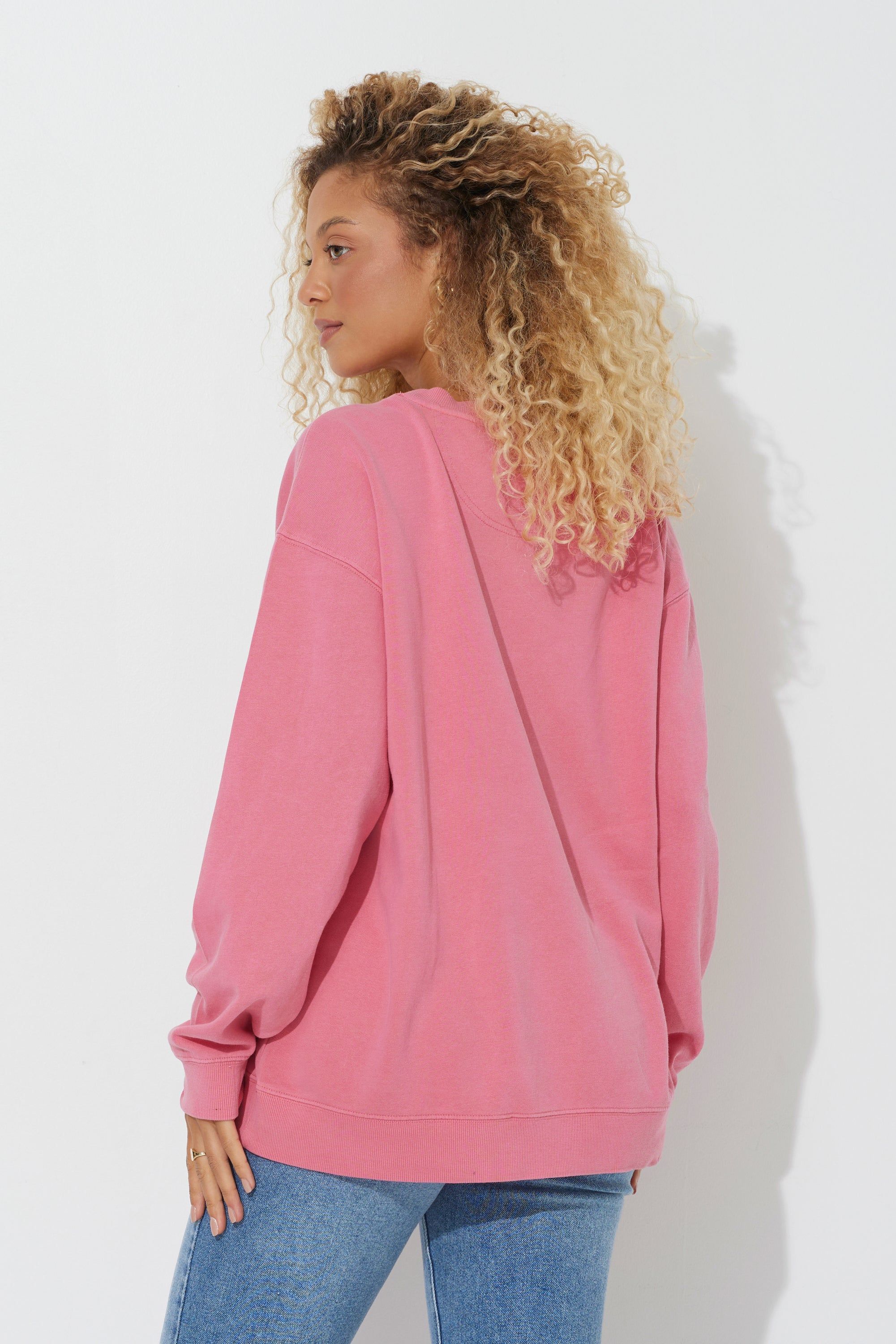 Red "Bonjour" Pigment Dyed Crewneck sold by Vintage Havana product image thumbnail 3