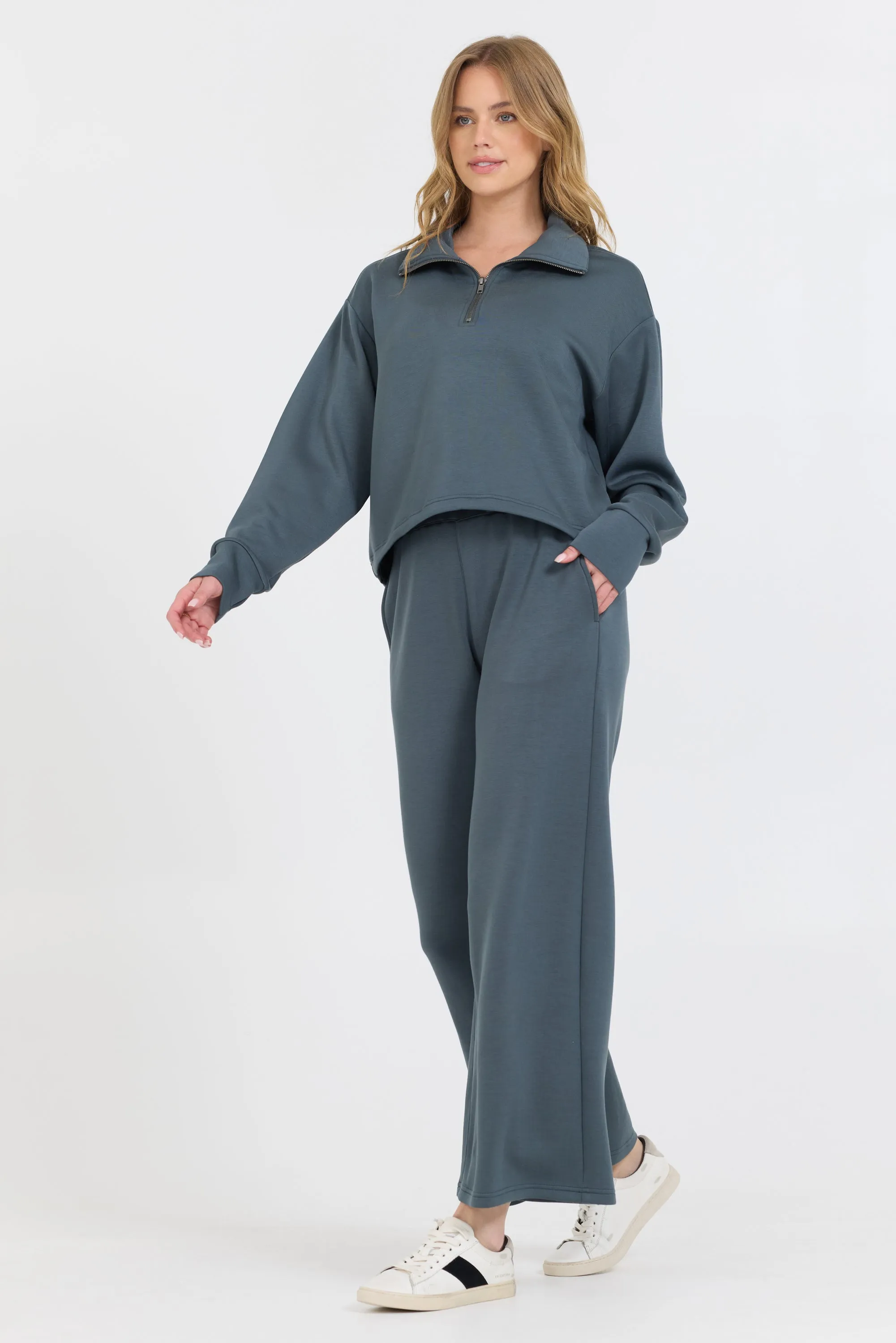 Mountain Grey Cloud Fleece Quarter Zip sold by Vintage Havana product image thumbnail 3