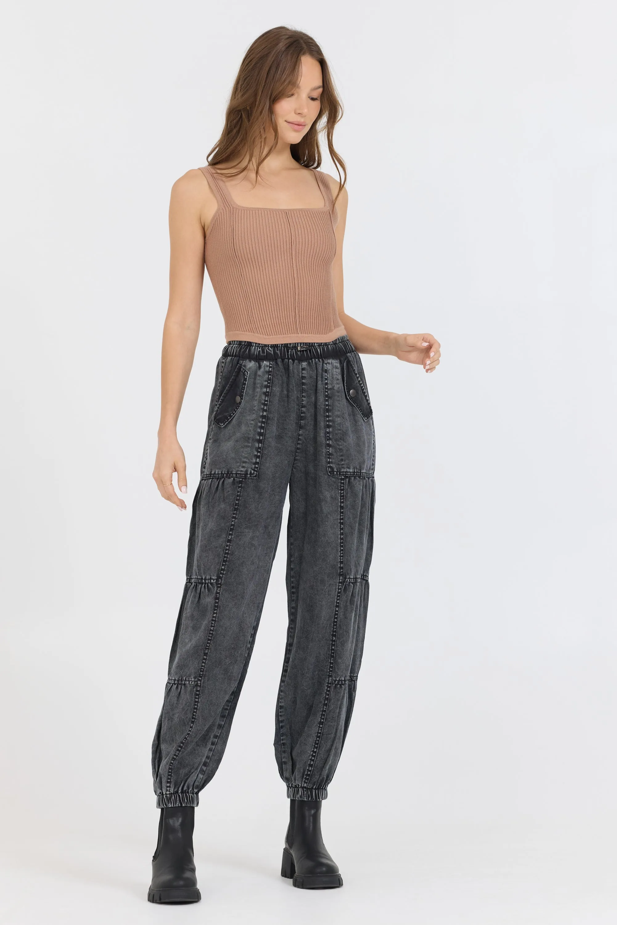 Caramel Rib Knit Corset Top sold by Vintage Havana product image thumbnail 3