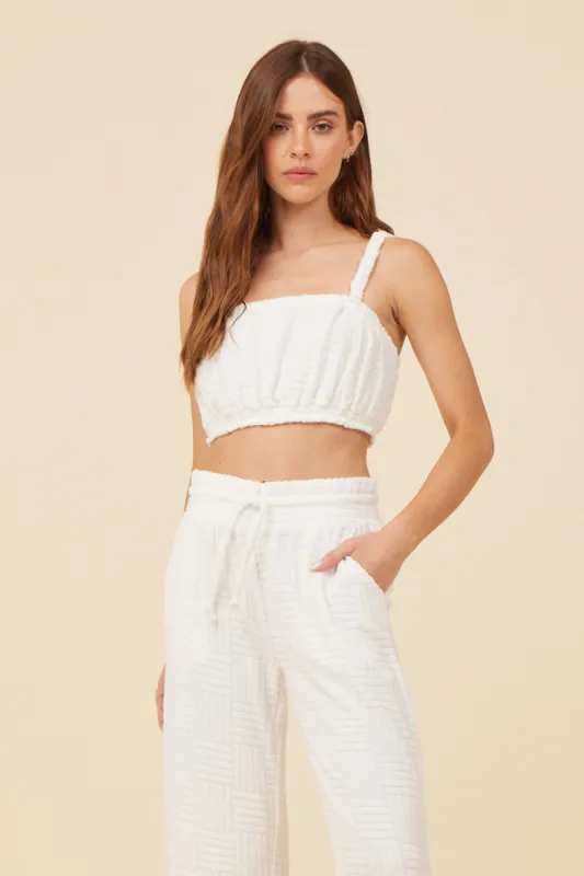 Warm White Corded Terry Cropped Tank sold by Vintage Havana