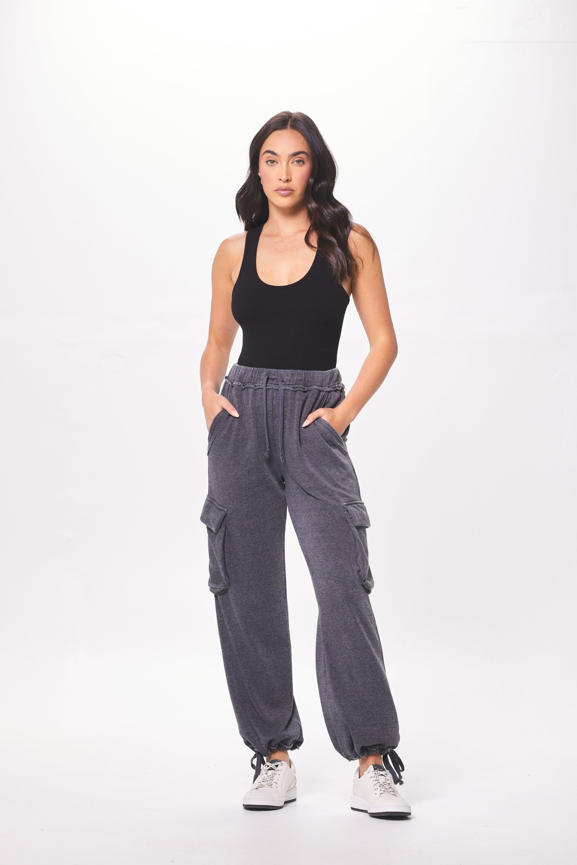 Washed Charcoal Cashmere Fleece Jogger sold by Vintage Havana product image thumbnail 4