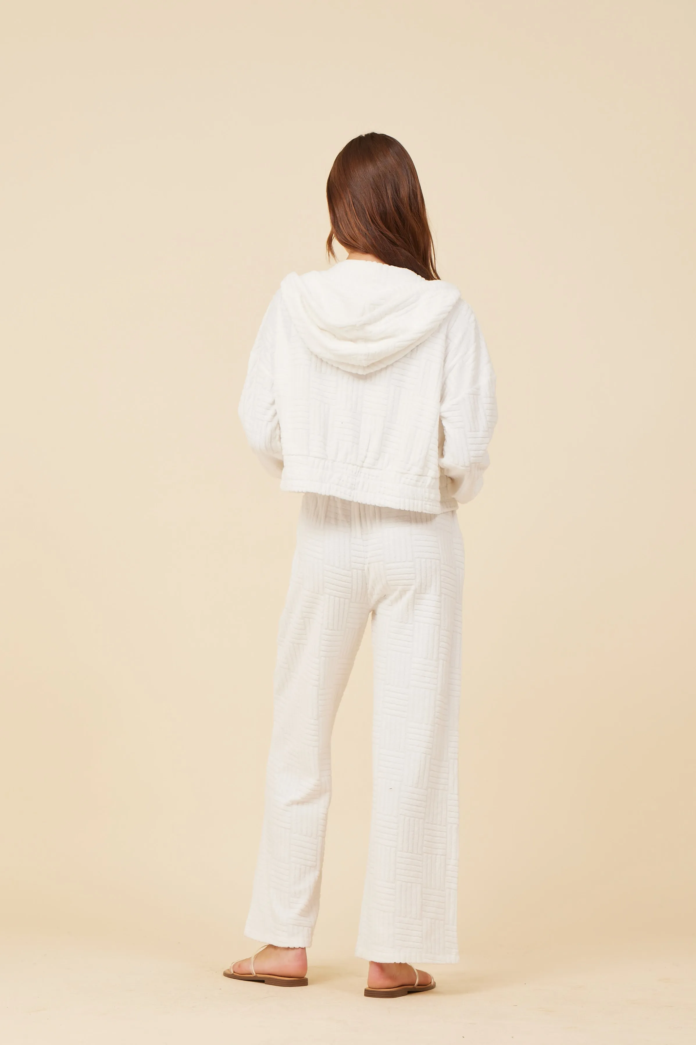 Warm White Corded Terry Wide Leg Pant sold by Vintage Havana product image thumbnail 4
