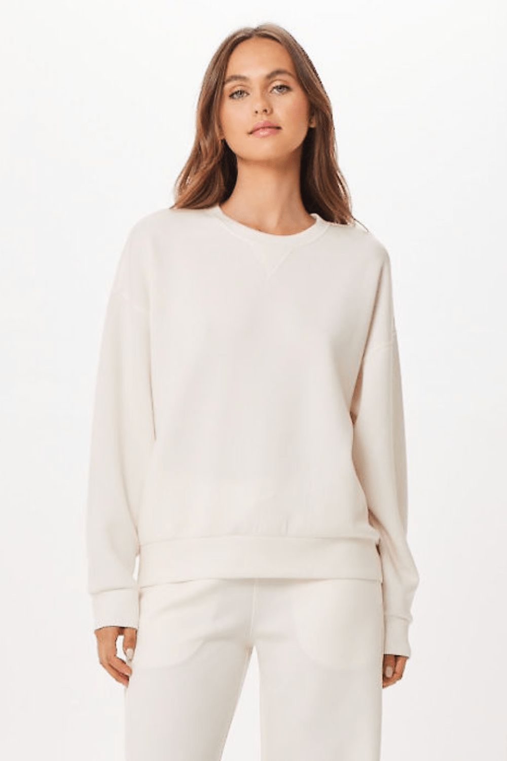 Bright Ivory Cloud Fleece Crewneck sold by Vintage Havana